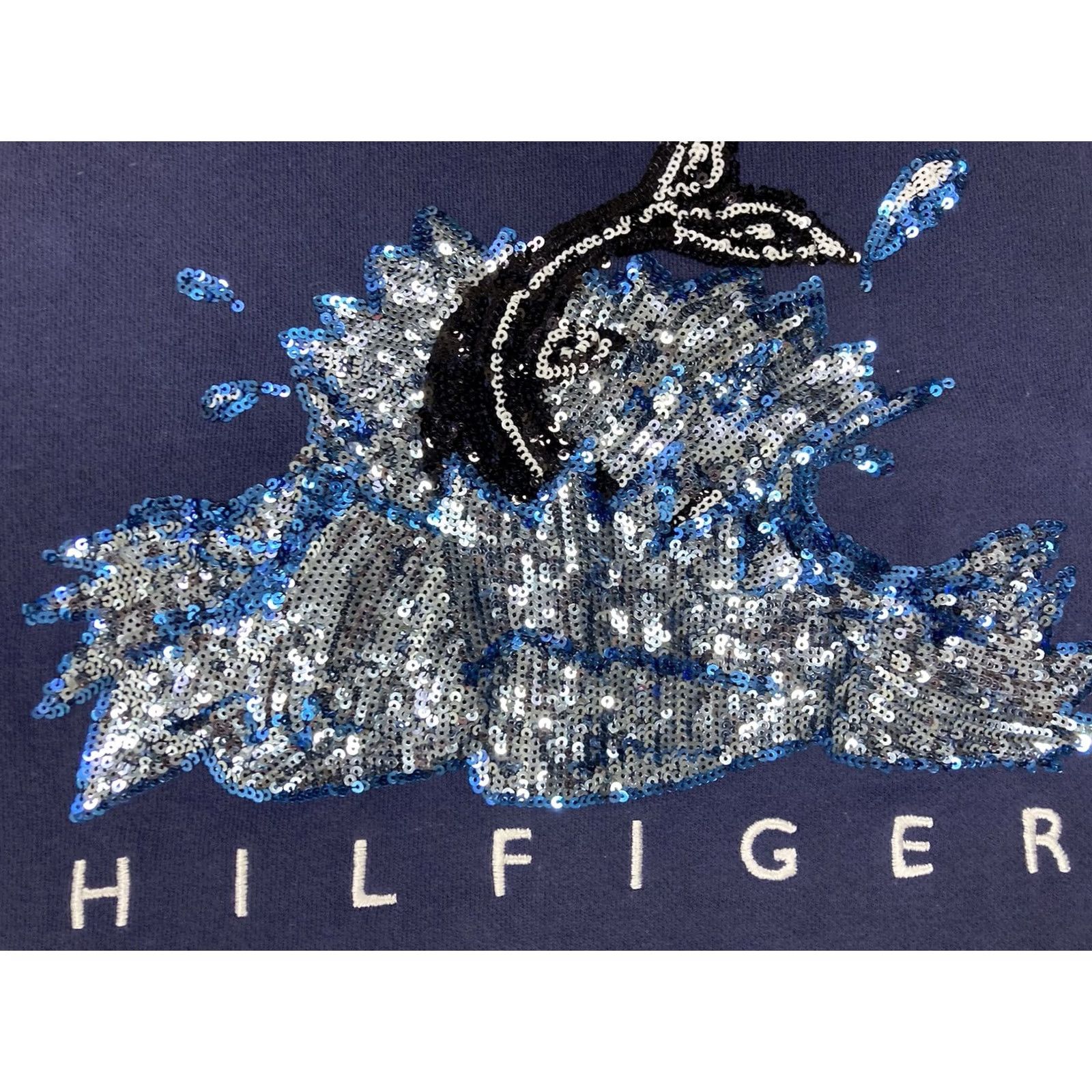 Tommy Hilfiger VINTAGE Tommy Hilfiger Bling Fish Water Crewneck Sweatshirt Women Small Blue Size S / US 4 / IT 40 - 2 Thumbnail