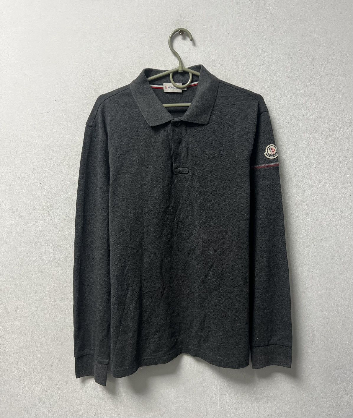 Moncler Moncler Polo Long Sleeve Gray Luxury Size US XL / EU 56 / 4 - 1 Thumbnail