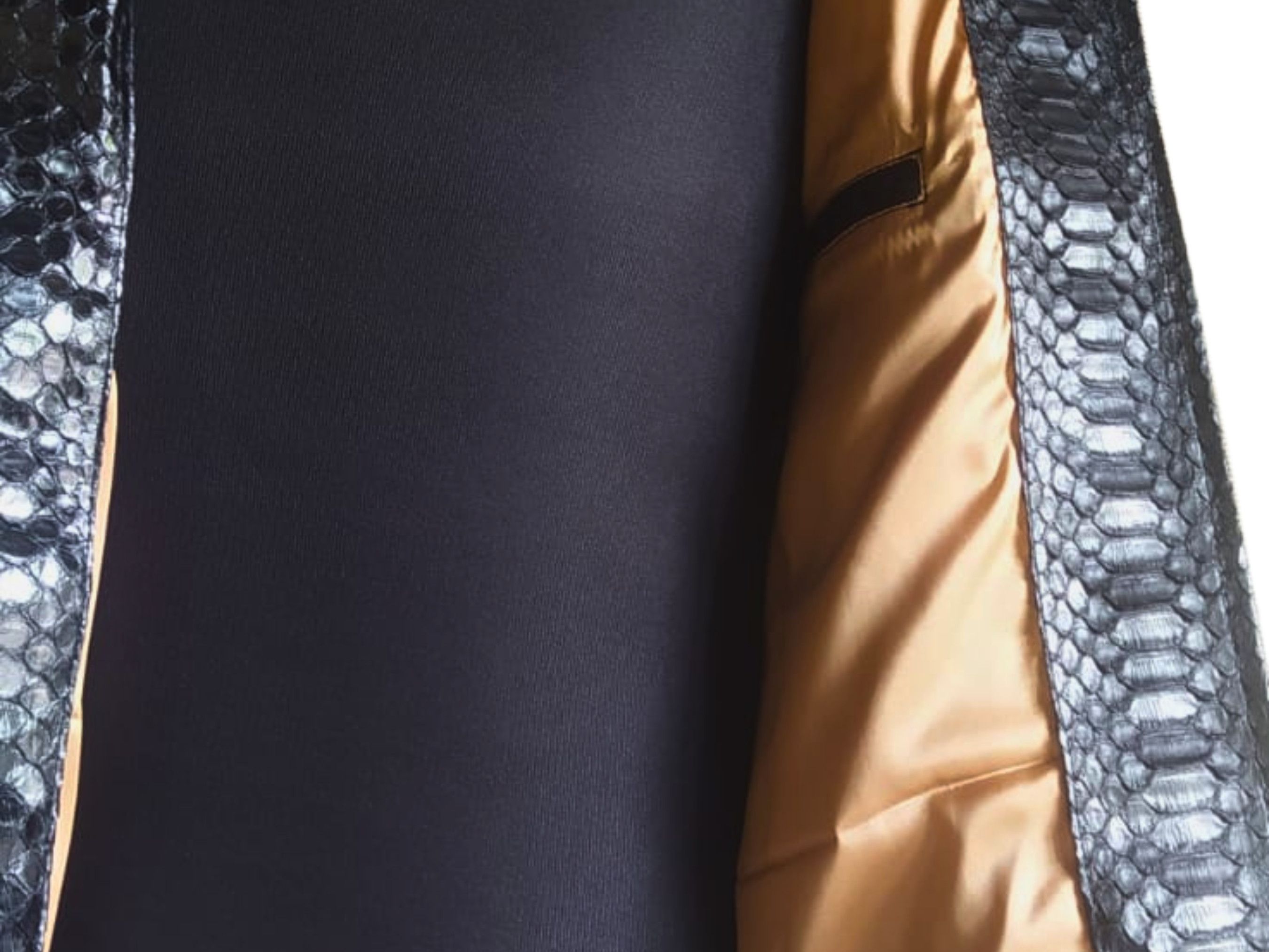 Handmade Cafe Racer Snakeskin Jacket Size US S / EU 44-46 / 1 - 5 Thumbnail