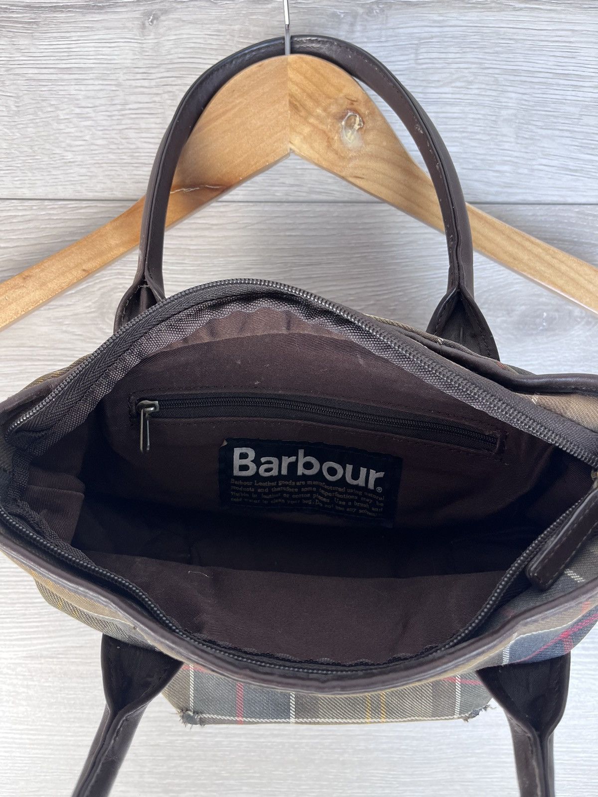 Barbour Women's Barbour Tote Hand Bag Cotton Leather Tartan Bag Smal Size ONE SIZE - 9 Thumbnail