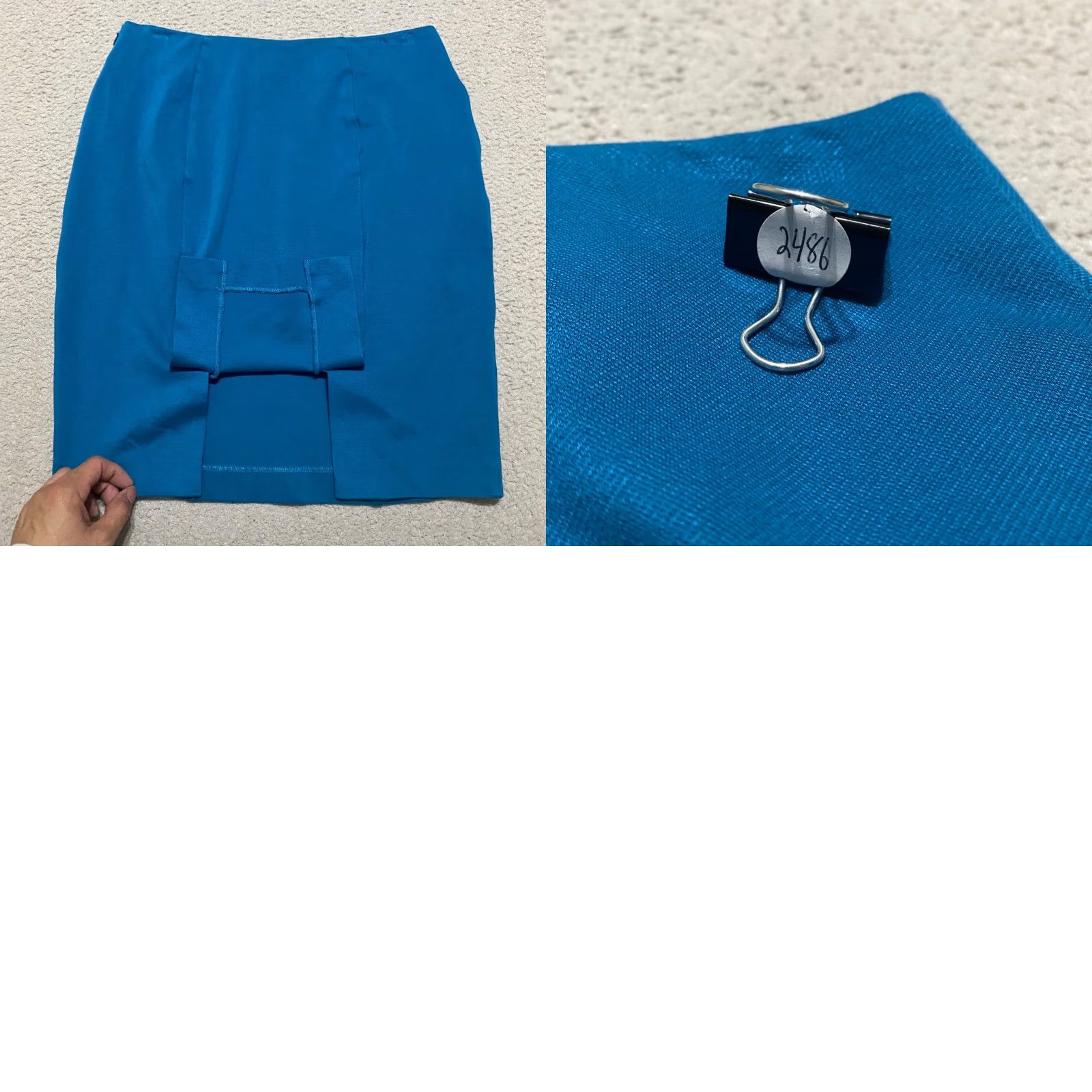 Vintage CAbi Skirt Womens Short Pencil Solid Blue Zipper Pockets Size 6 Size 27" / US 4 / IT 40 - 8 Thumbnail
