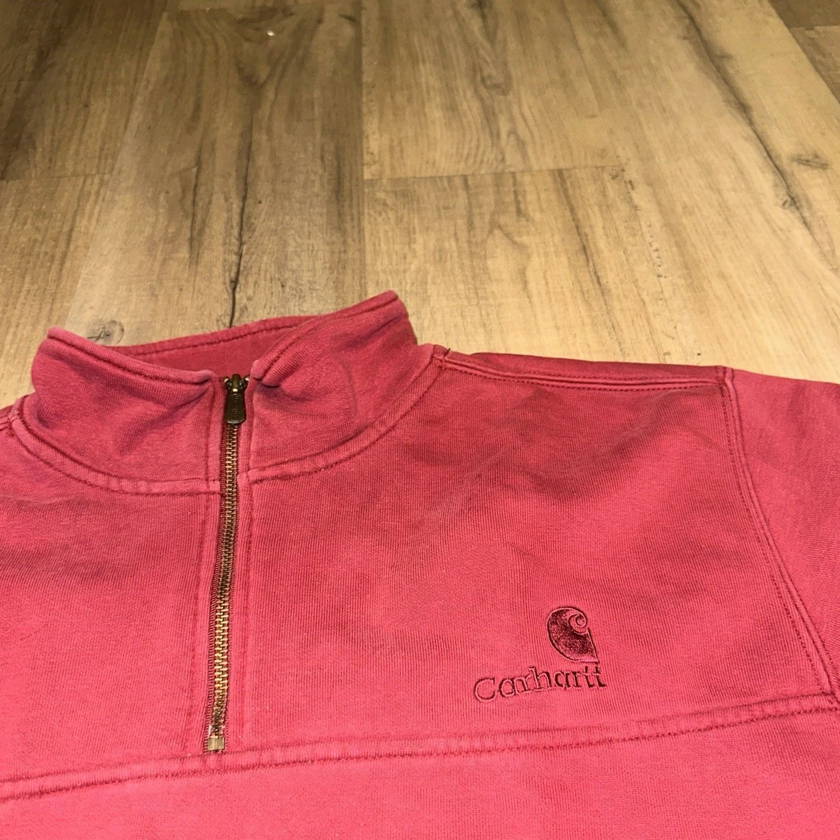 Carhartt VINTAGE Carhartt Sweater Mens M 1/4 Zip Pullover Outdoor Workwear Red Shirt Size US M / EU 48-50 / 2 - 2 Thumbnail