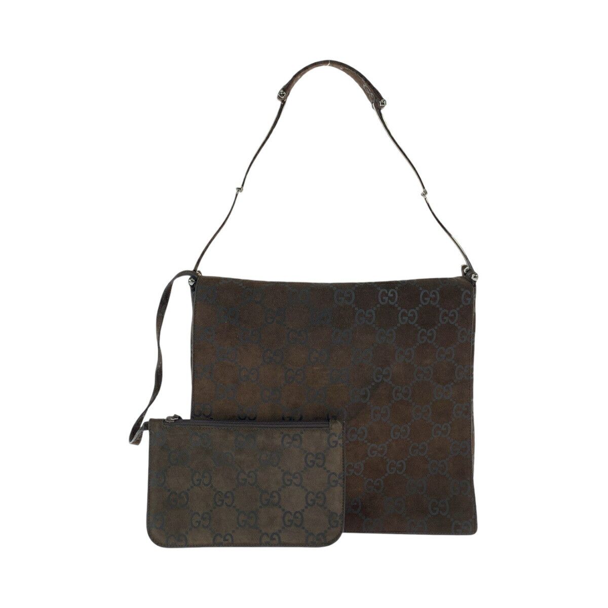 Gucci Gucci Gucci Suede Horsebit Shoulder Bag Brown Leather Shoulder Bag 0013180 in Very Good Condition Size ONE SIZE - 1 Thumbnail