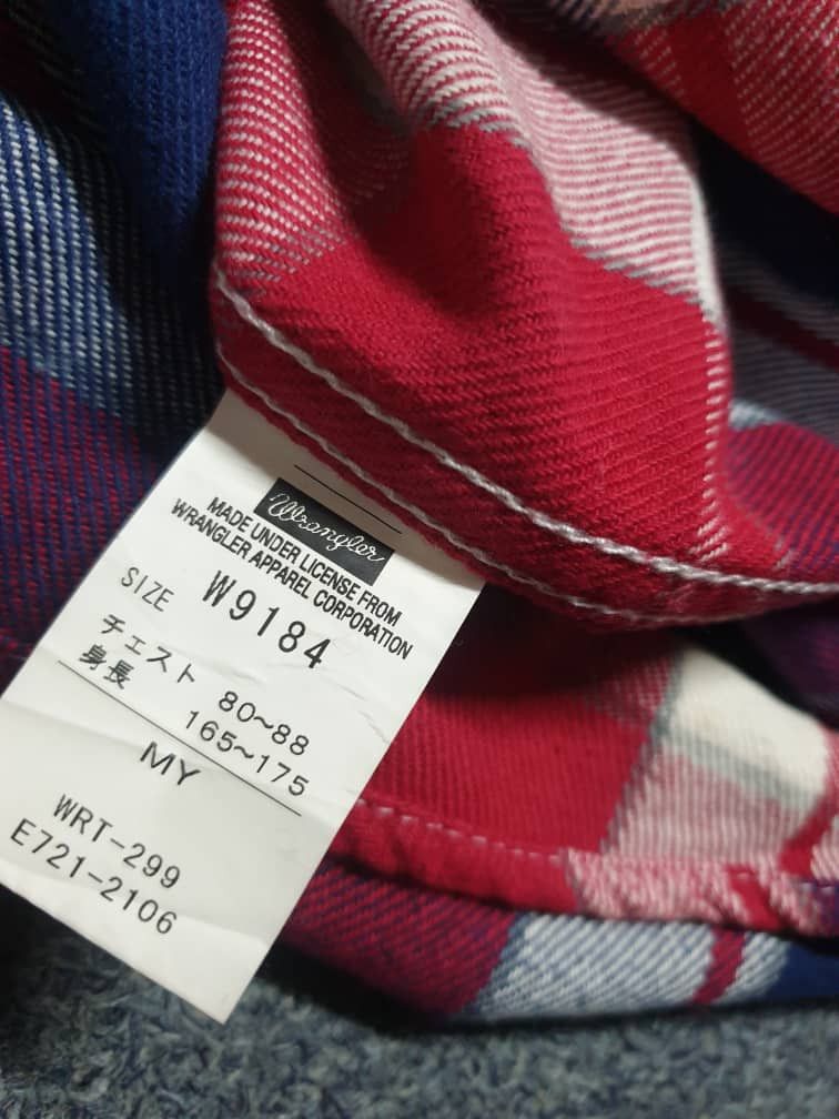 Japanese Brand Wrangler square button checkered western shirt Size US M / EU 48-50 / 2 - 3 Thumbnail