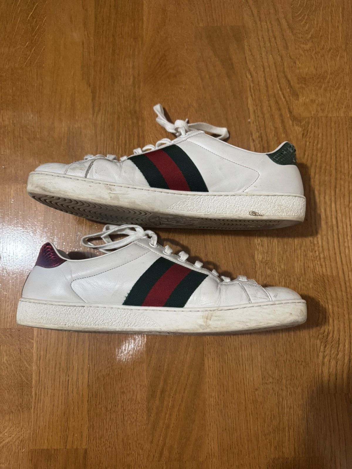 Gucci Gucci Ace Embroidered Snake Leather Sneakers Size US 8.5 / EU 41-42 - 2 Thumbnail