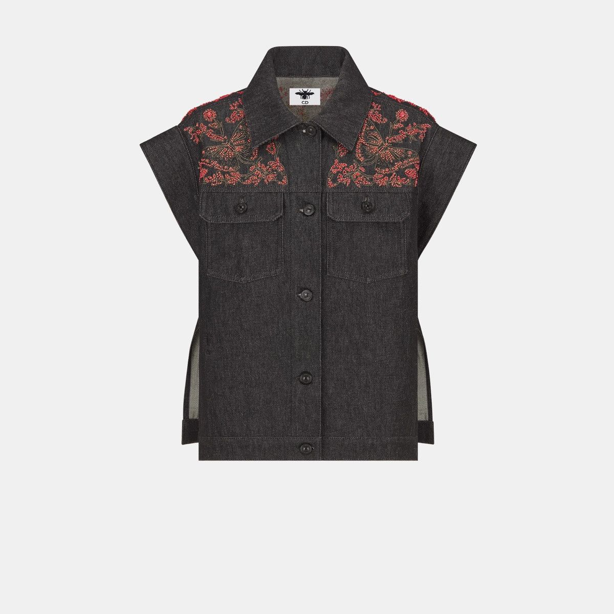 Dior o1bcso1str0225 Embroidered Jacket in Black Size M / US 6-8 / IT 42-44 - 1 Thumbnail