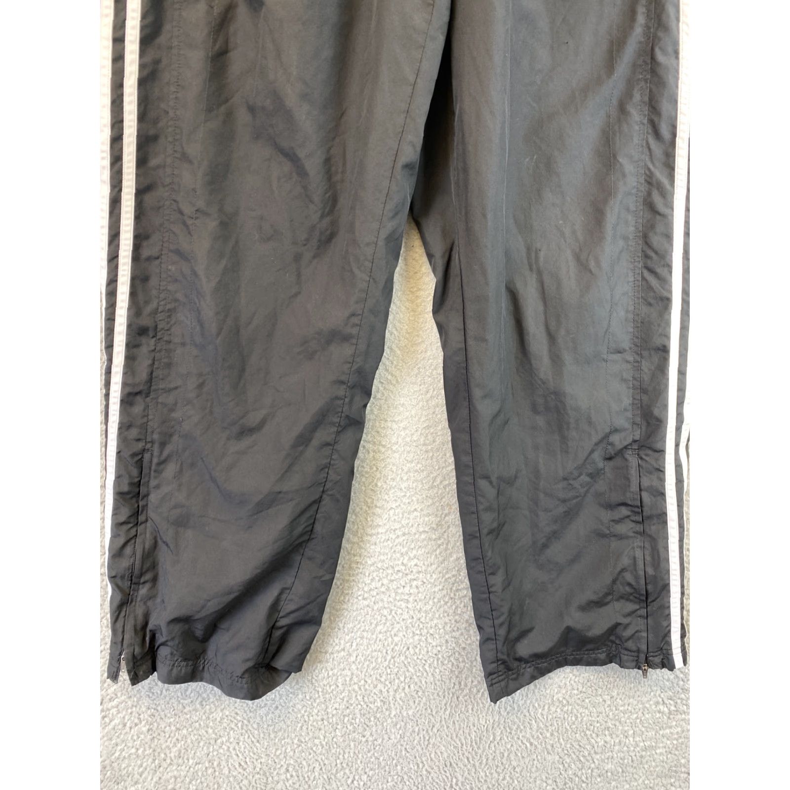 Adidas Adidas Track Pants Adult Medium Black/White 3-Stripe Drawstring Regular Fit Mens Size US 31 - 6 Thumbnail