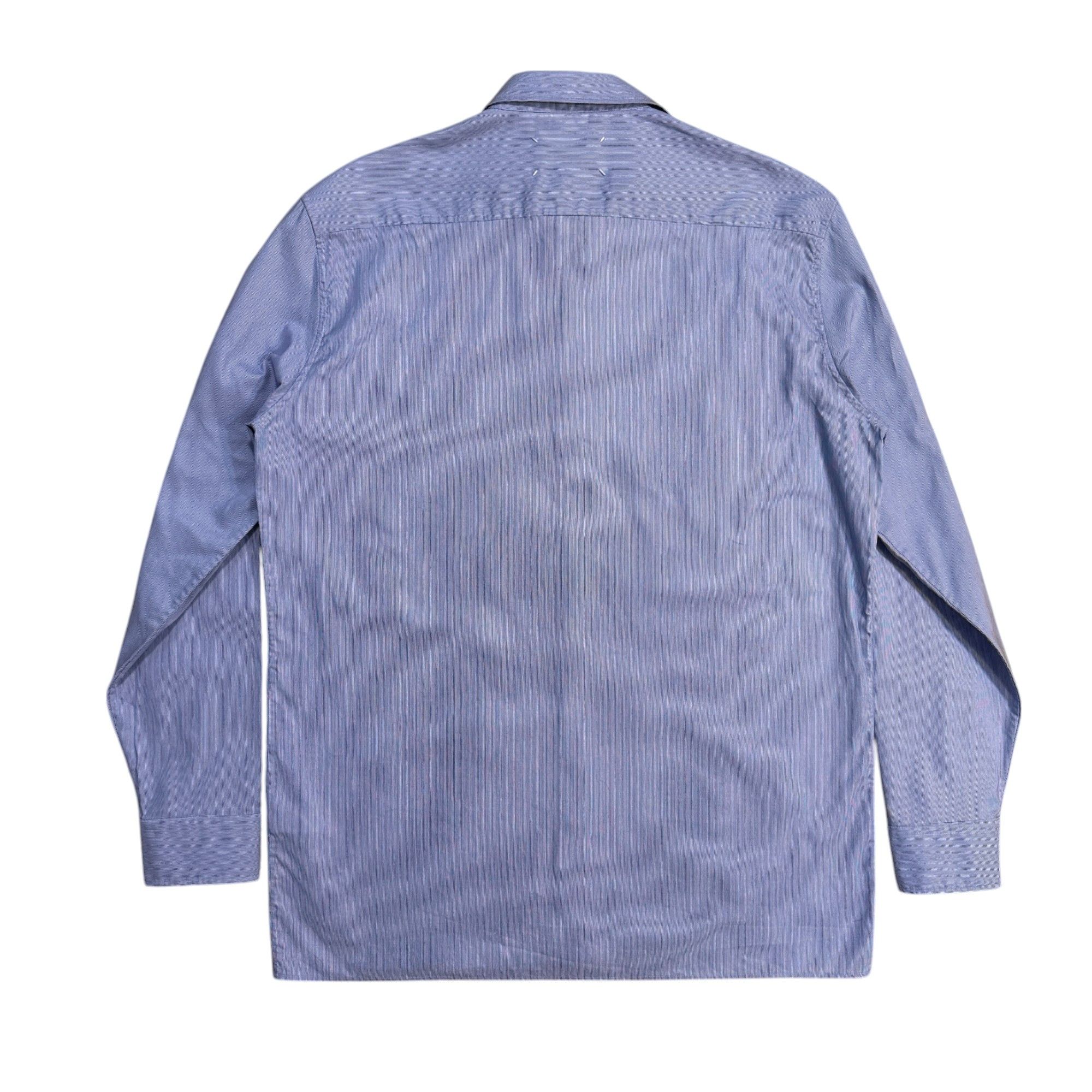 Maison Margiela White & Blue Micro Stripe Shirt Size US L / EU 52-54 / 3 - 6 Thumbnail