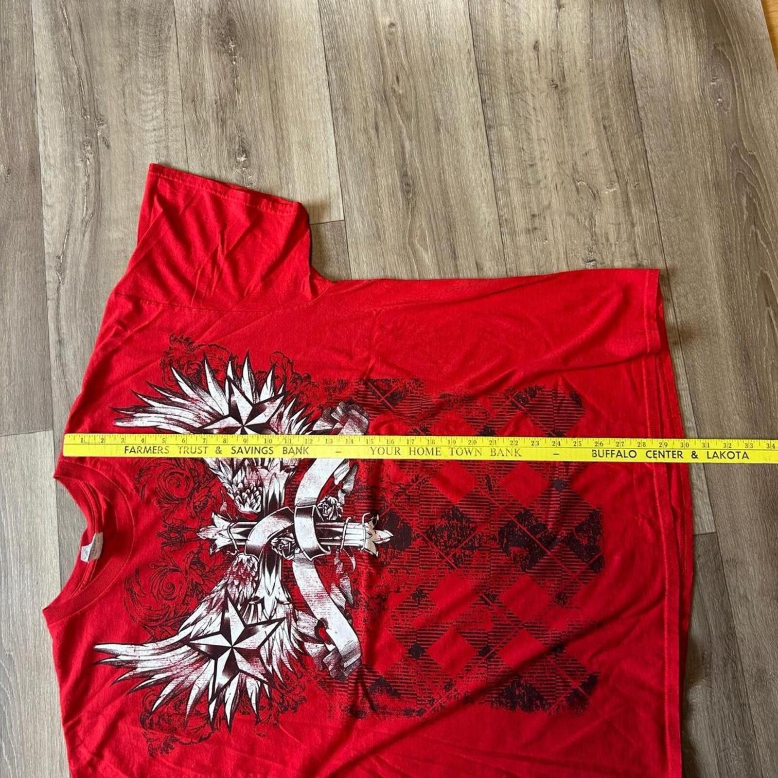 Affliction Vintage Y2K Red affliction style tee wings cross design XXL Size US XXL / EU 58 / 5 - 6 Thumbnail