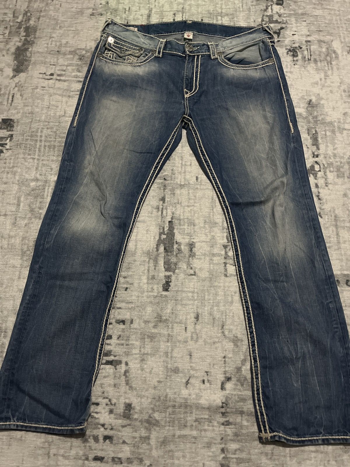 image of Rope Stitch True Religion Jeans in Blue, Men's (Size 38)