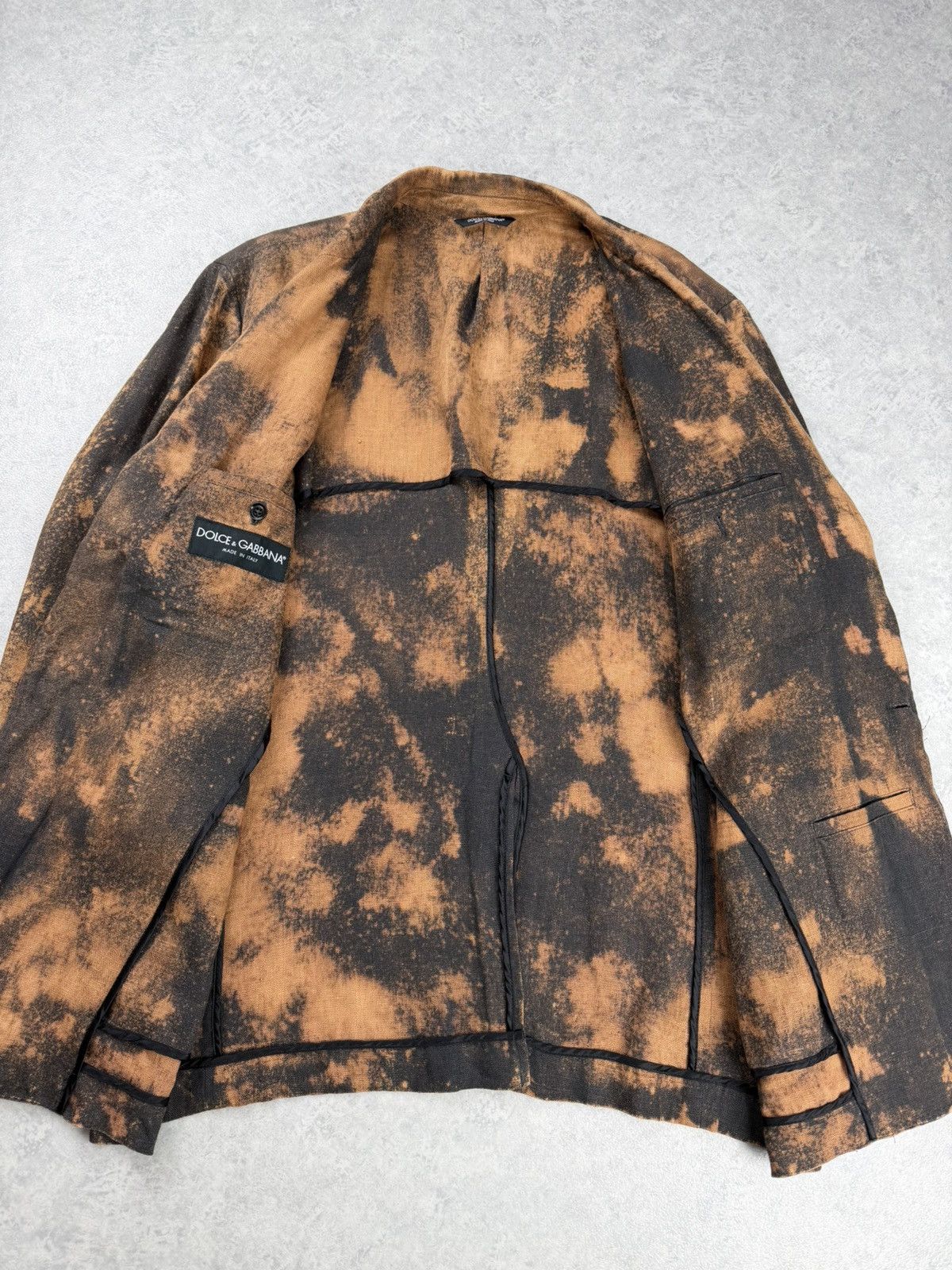 Dolce & Gabbana Dolce & Gabbana Linen Blazer Custom Bleach Wash Size 54 Size 44R - 11 Thumbnail
