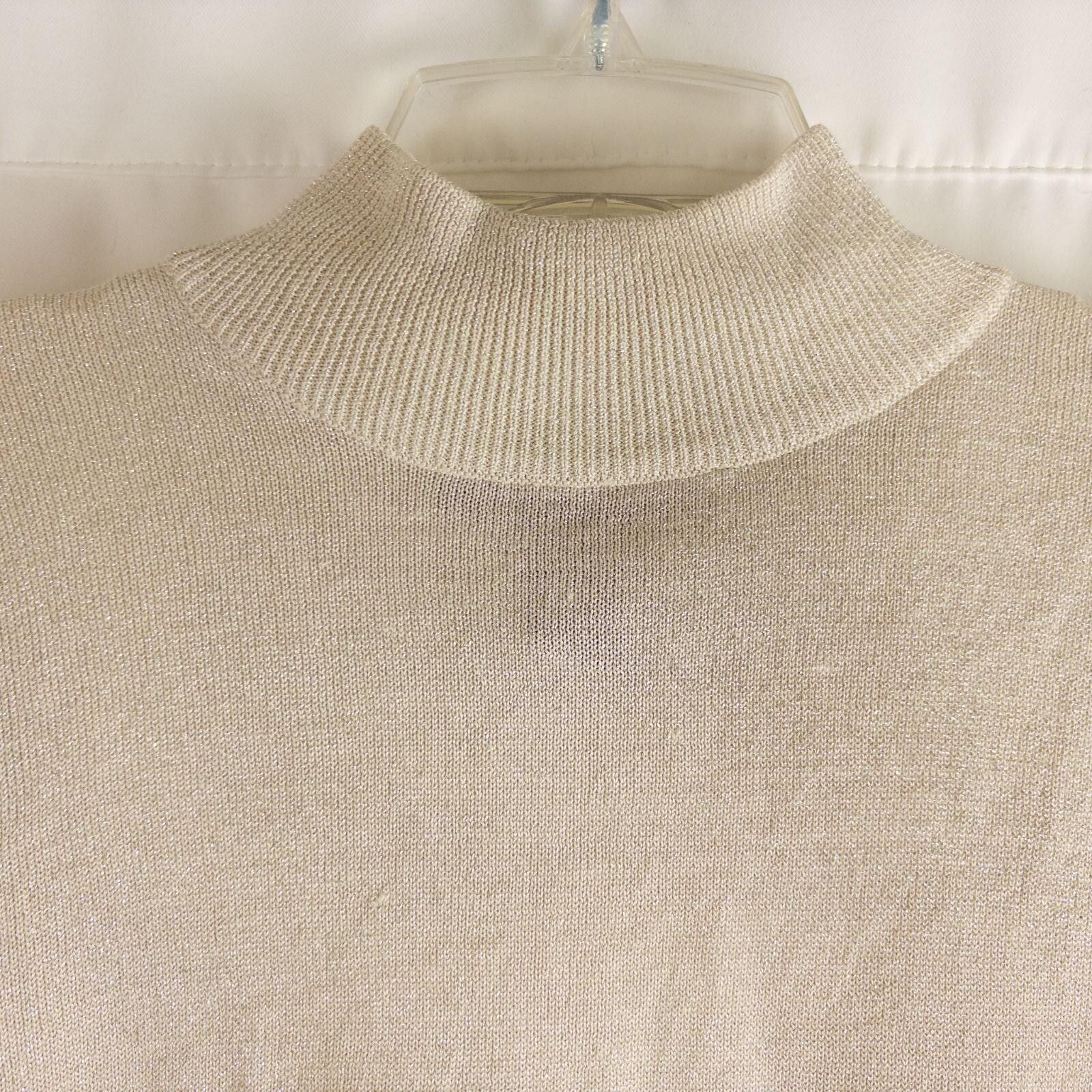 Other August Silk Silver Gold Solid Sweater Womens Medium Size M / US 6-8 / IT 42-44 - 4 Thumbnail