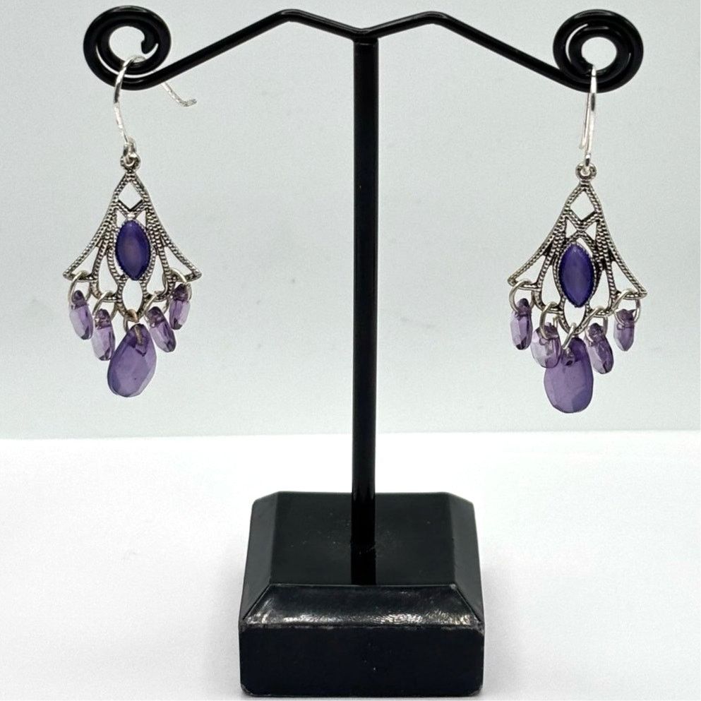 Other Purple Chandelier Earrings Size ONE SIZE - 2 Thumbnail