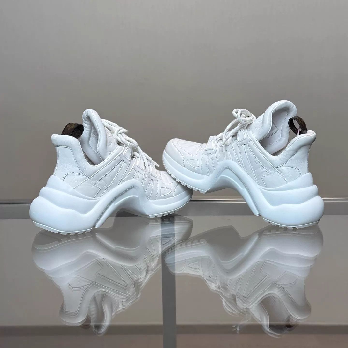 Louis Vuitton LV Archlight White Embossed Print Dad Sneaker Size US 7.5 / IT 37.5 - 6 Thumbnail