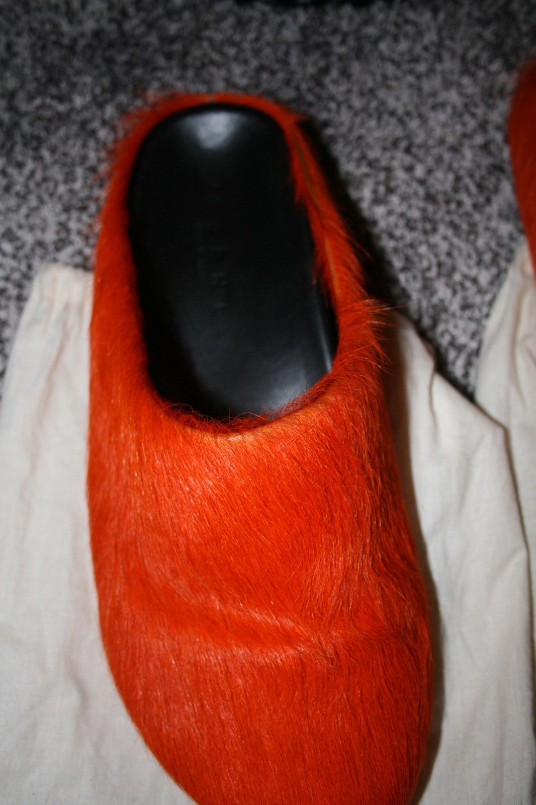 Marni MARNI Orange Long Hair Calfskin Fussbett Slip-on Loafers Size US 12 / EU 45 - 6 Thumbnail