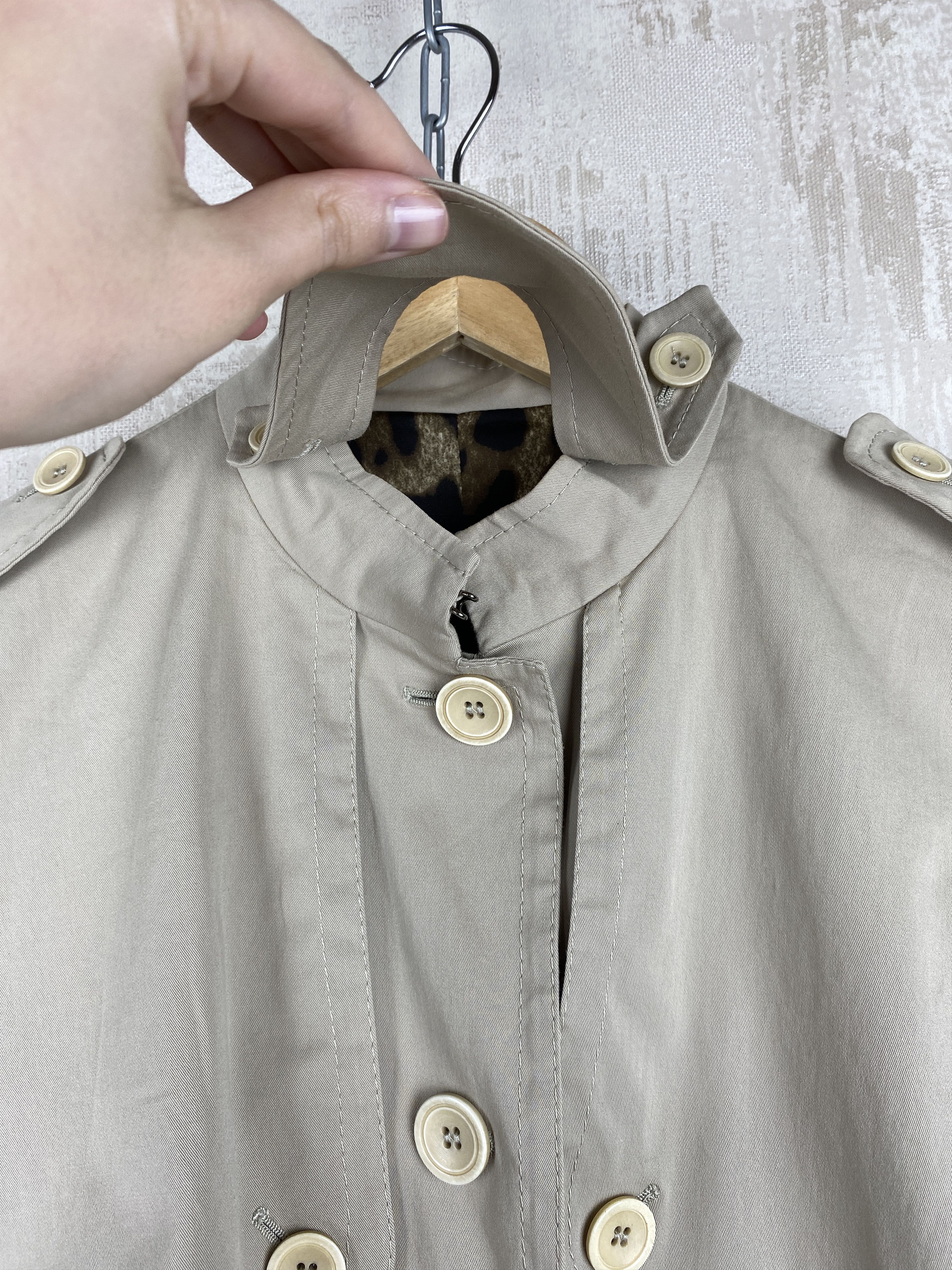 Designer × Dolce & Gabbana Dolce&Gabbana Cropped Trench Coat Leopard Lining Jacket Size XS / US 0-2 / IT 36-38 - 8 Thumbnail