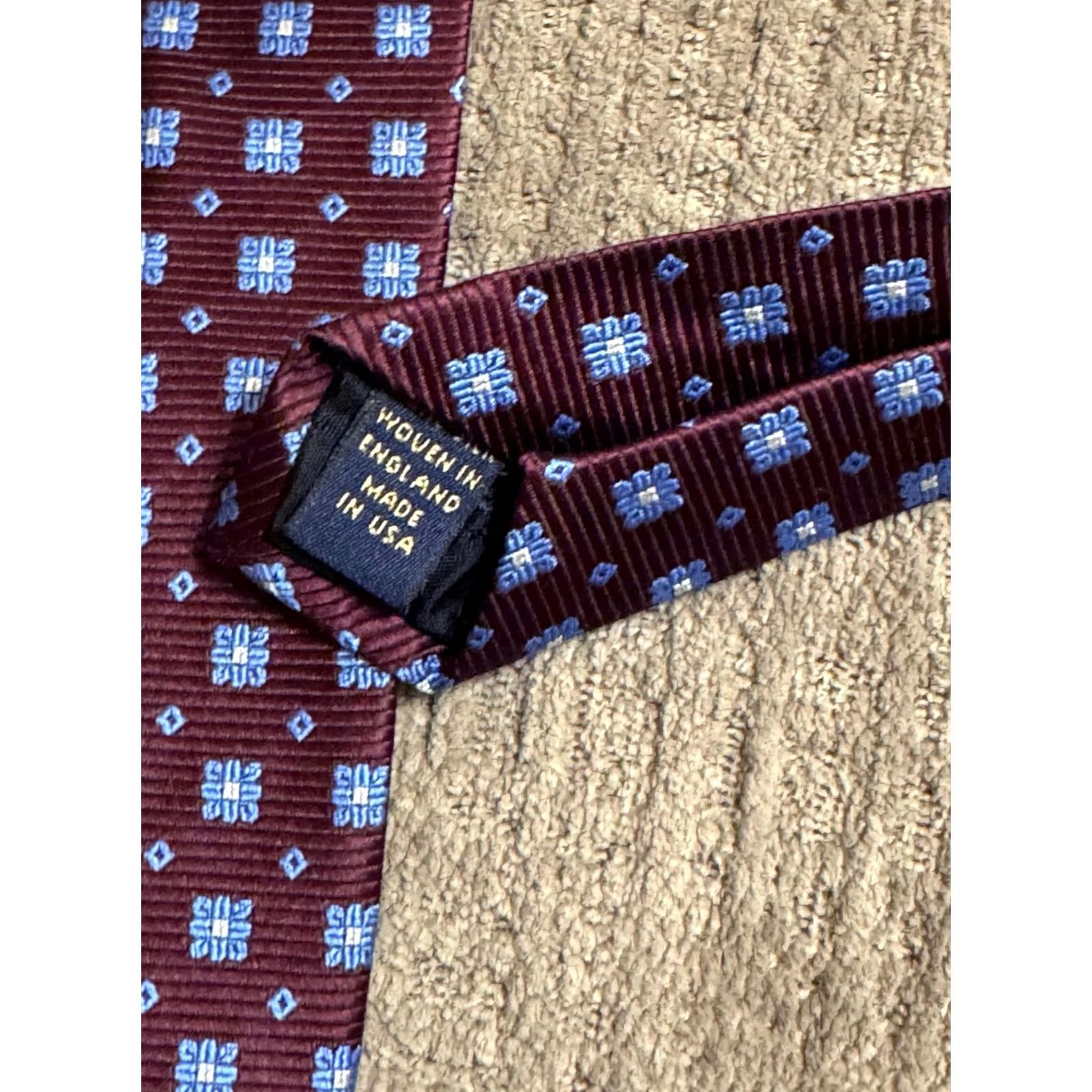Brooks Brothers Brooks Brothers MINT Maroon Blue Mens Silk Necktie Tie Ascot - Mens Silk Neck Tie Brooks Brothers Size ONE SIZE - 7 Thumbnail