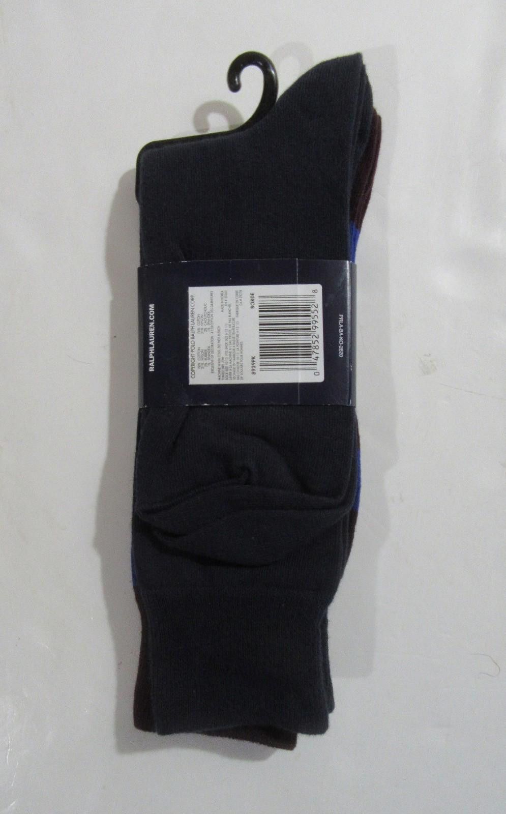 Polo Ralph Lauren Polo Ralph Lauren Mens Trouser Dress Socks Bordeaux Striped Size ONE SIZE - 2 Thumbnail