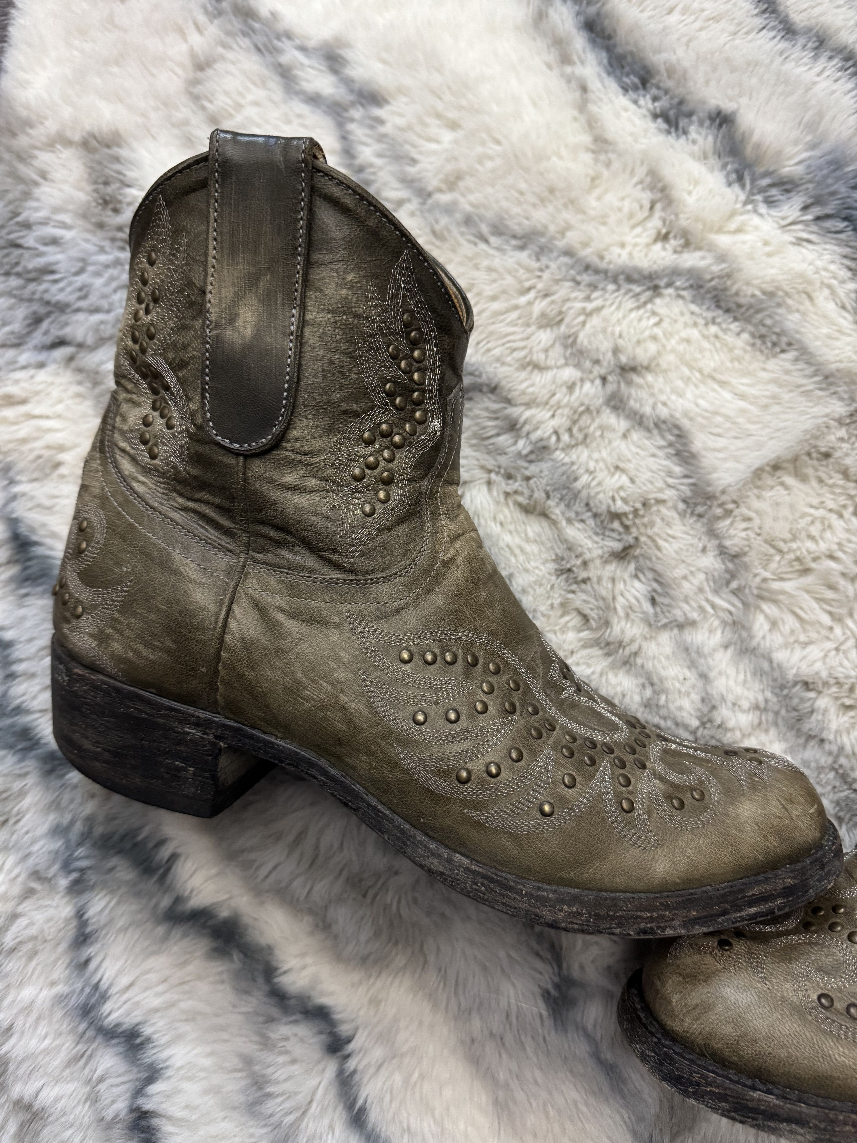 Old Gringo MEXICANA OLD GRINGO Leather Ankle Boot Studded Western Size US 8 / IT 38 - 4 Thumbnail