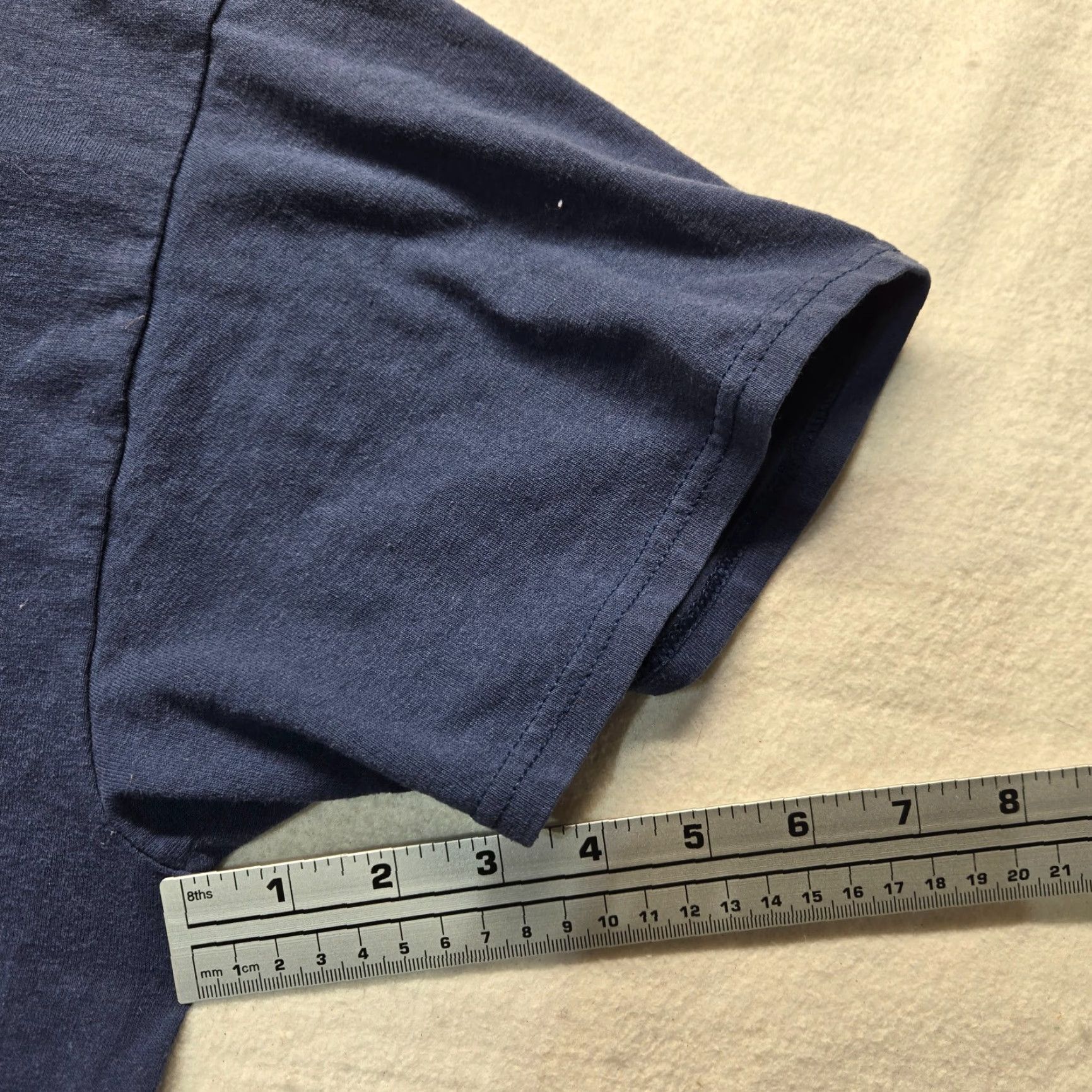 Vintage Atlantic Blu e Tee T-Shirt Short Sleeve Men L Blue Shirt USA 90s? Size US L / EU 52-54 / 3 - 6 Thumbnail