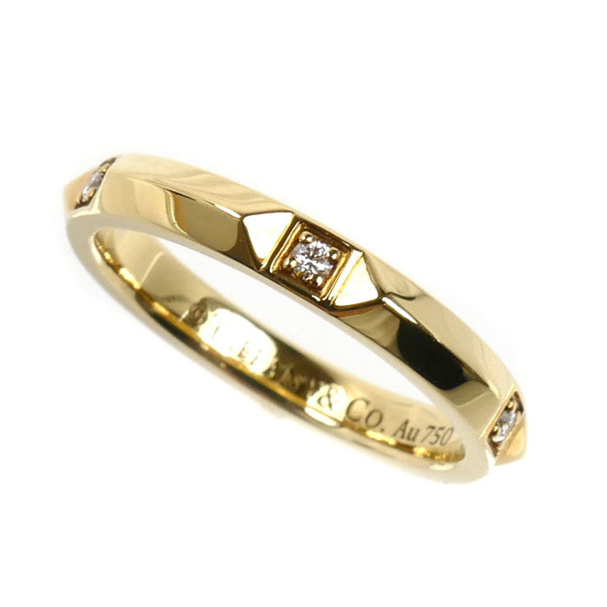 Tiffany & Co. TIFFANY&Co. Tiffany 18K Yellow Gold True Band Ring with Diamonds, 3.2g, Women's Size ONE SIZE - 1 Thumbnail