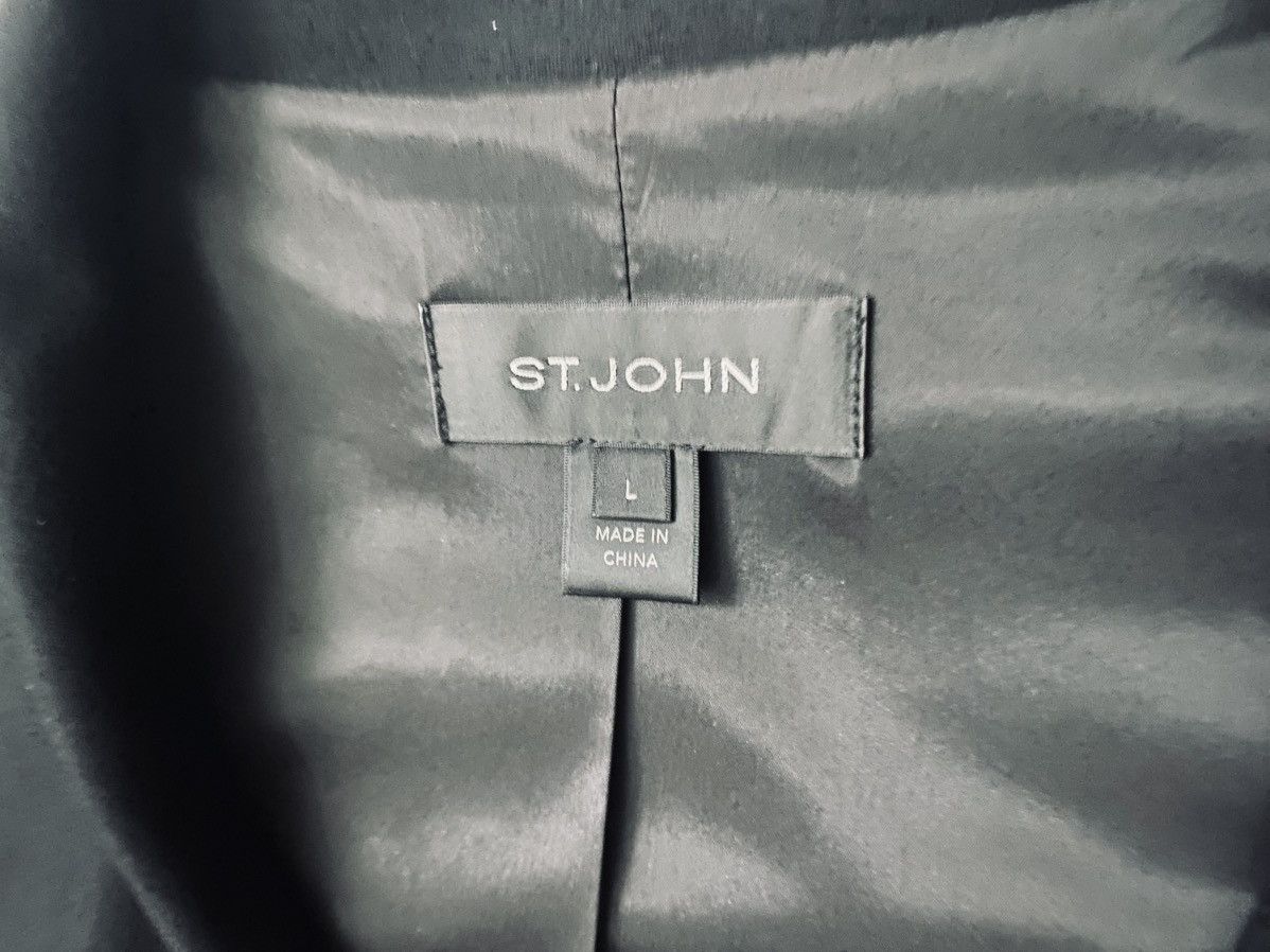 St. John St. John Black Napa Leather Funnel Neck Jacket Lg Size L / US 10 / IT 46 - 8 Thumbnail