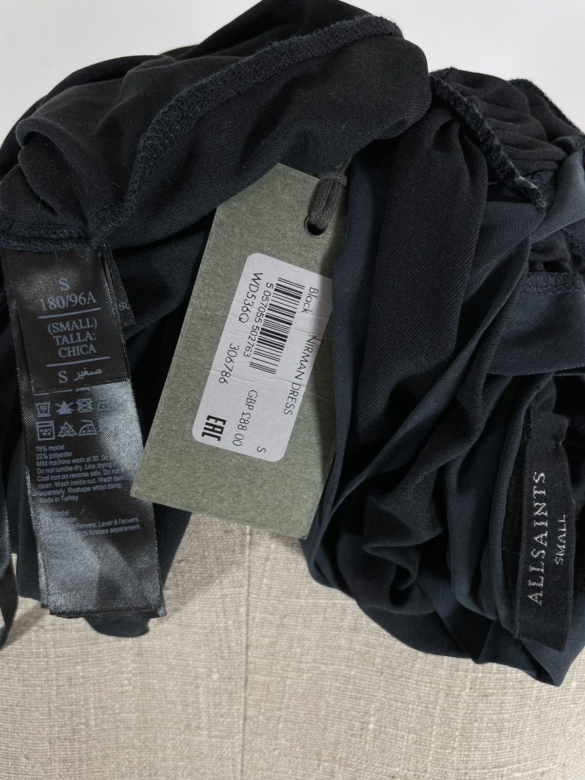 Allsaints NEW Nirman Ruched Wrap Over Open Back Mini Cross Avant Dress Size S / US 4 / IT 40 - 12 Thumbnail