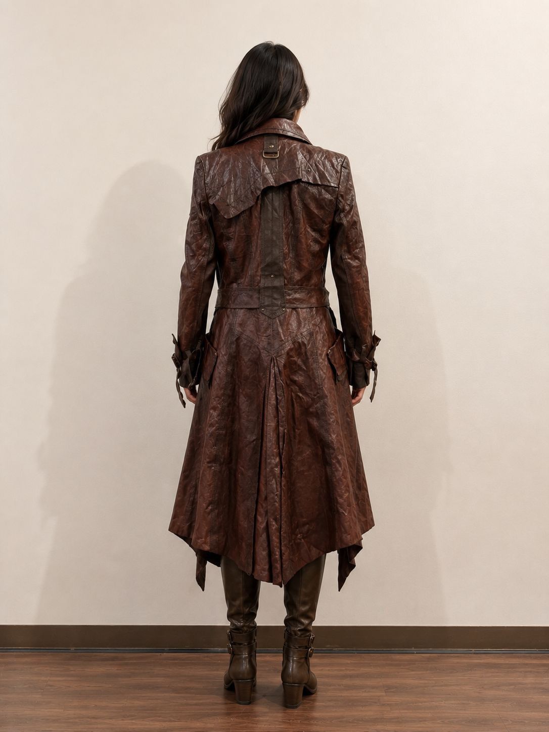 14th Addiction 2000’s avant-garde Leather coat korean designer brand tankus Size S / US 4 / IT 40 - 4 Thumbnail