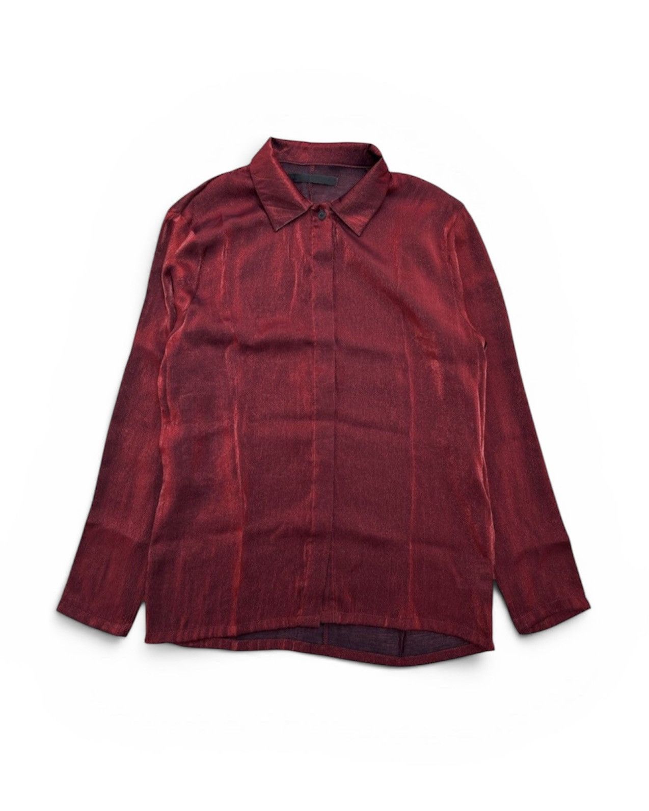 Haider Ackermann Haider Ackermann Red Metalic Glitter Silk Shirt Size US M / EU 48-50 / 2 - 1 Thumbnail