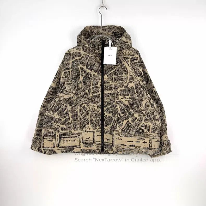 Dior Dior Khaki City Map Zipper Hooded Jacket Size L / US 10 / IT 46 - 3 Thumbnail