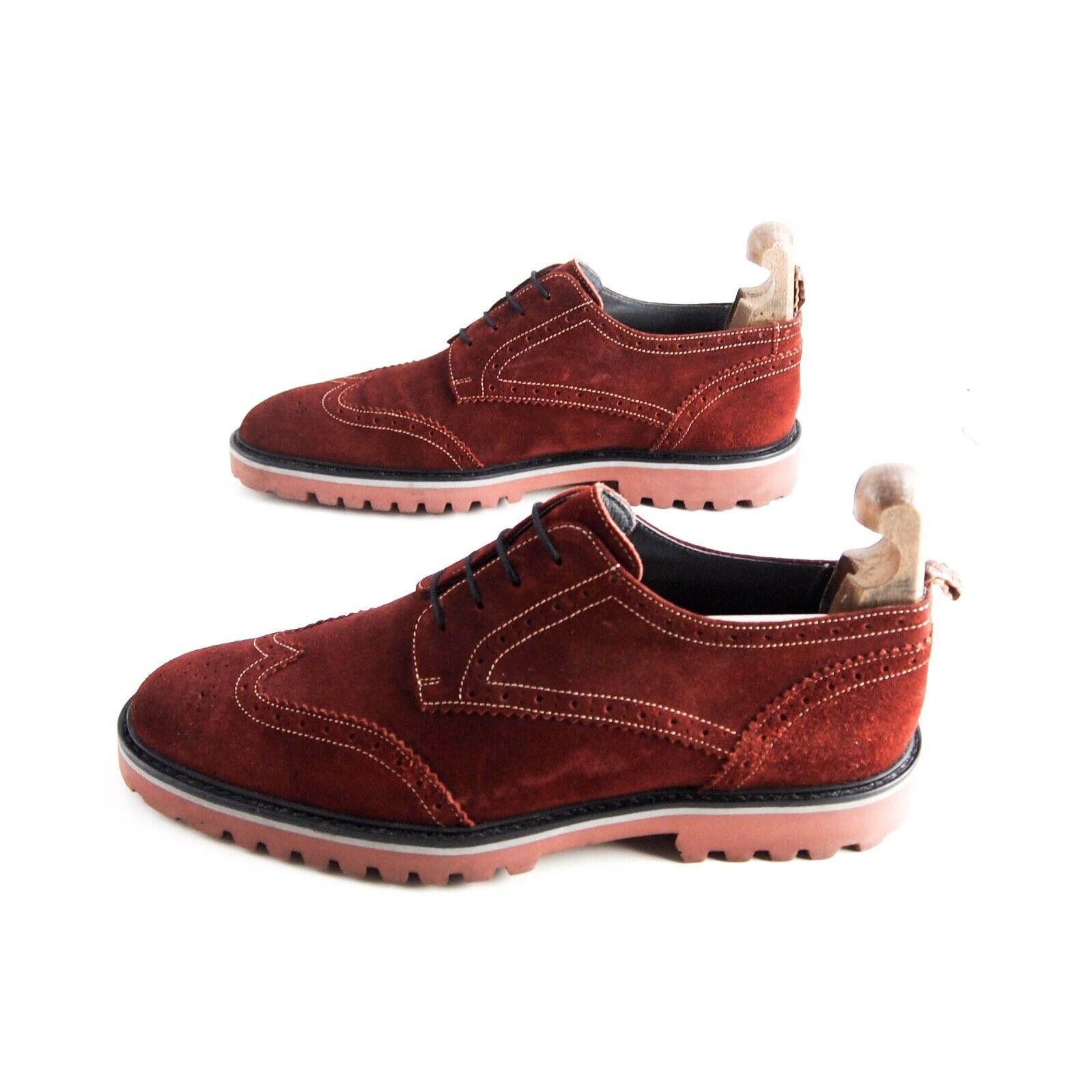 Designer Floris Van Bommel Brogues Red Rust Suede Mens US 9 EU 42 Size US 9 / EU 42 - 2 Thumbnail