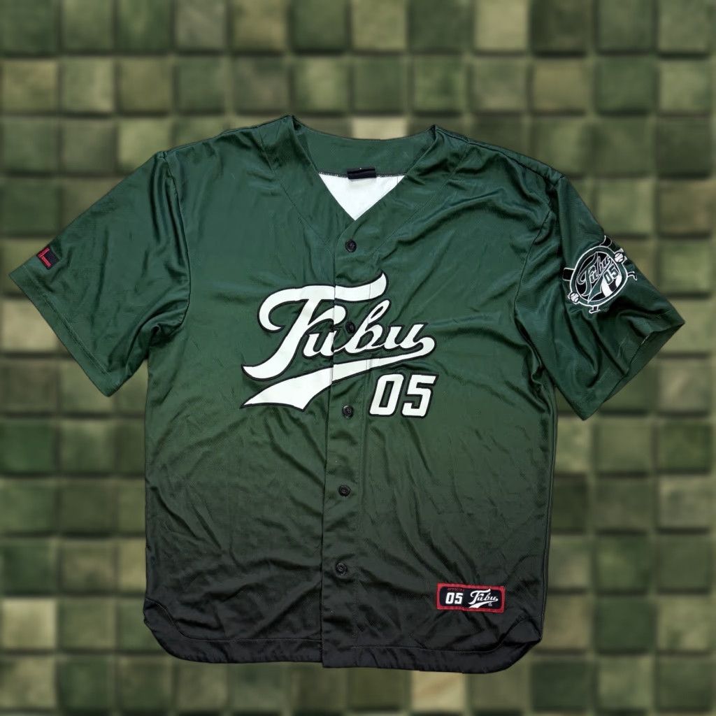 Fubu FUBU Green Baseball Jersey Shirt Hip Hop Y2K Men’s L Large Short Sleeve T-Shirt Shirts Mens 90s Sports Color Green Size US L / EU 52-54 / 3 - 1 Thumbnail