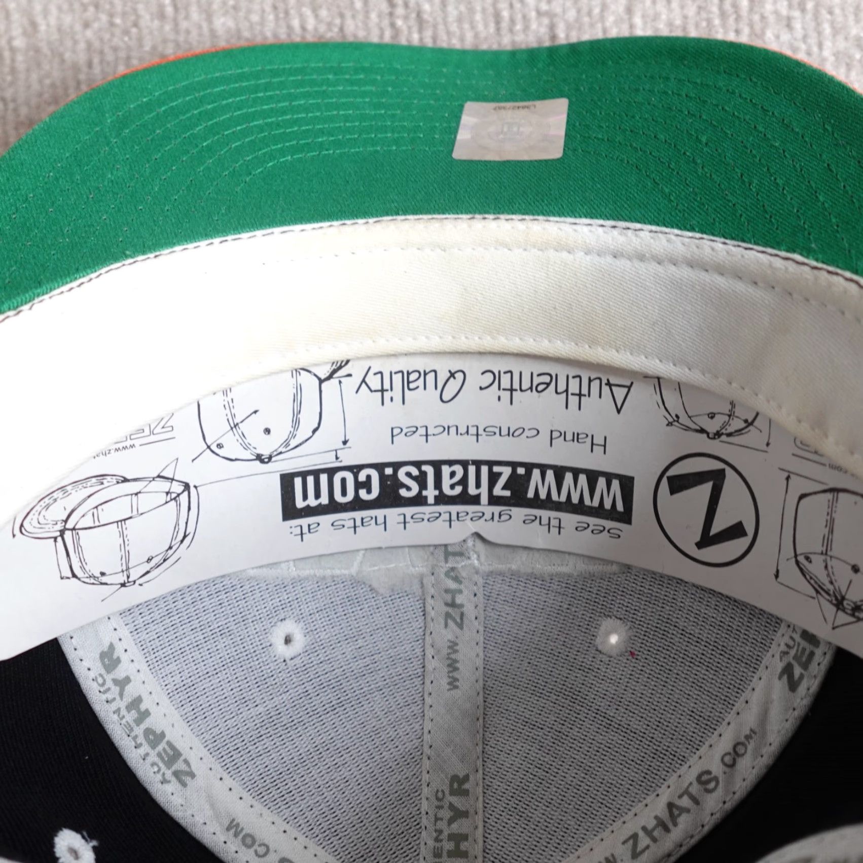Zephyr VINTAGE Syracuse Hat Zephyr Snapback NEW Black Men One Size Retro Cotton Solid Snapback Hat Mens Size ONE SIZE - 5 Thumbnail