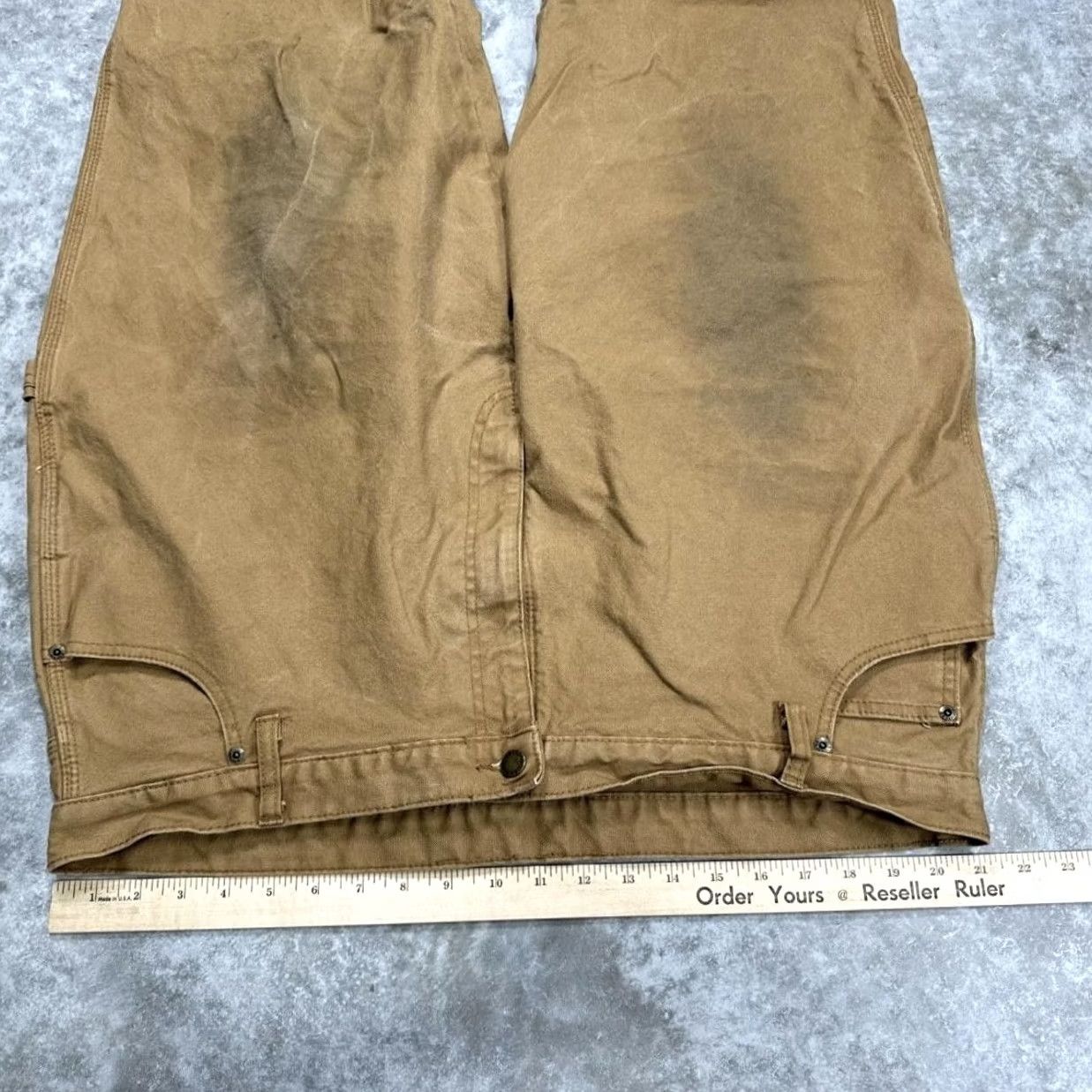 Carhartt Dickies Pants Mens 42x32 Brown Workwear Canvas Carpenter Utility Straight Front | 42 Waist 32 Inseam Mens Brown Canvas Carpenter Pants Size US 42 / EU 58 - 4 Thumbnail