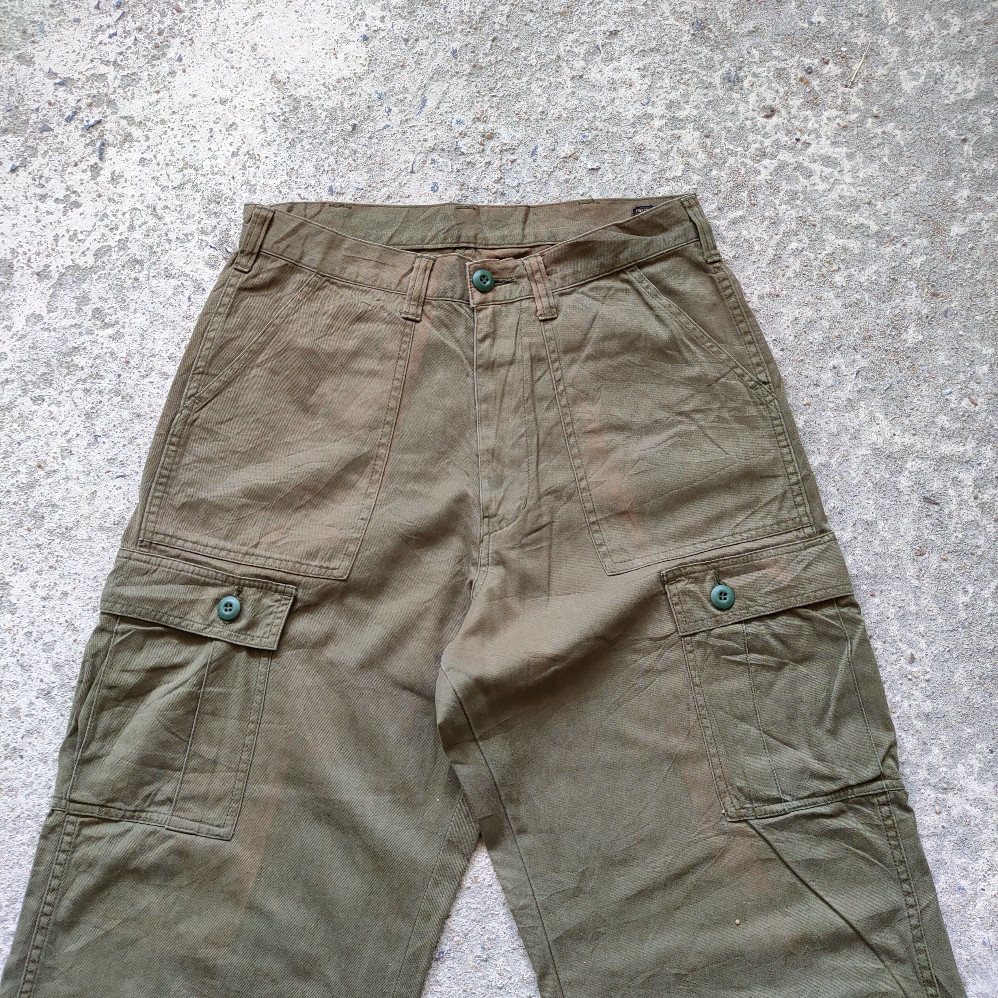 Japanese Brand VINTAGE FADED GREEN GL MILITARY CARGO PANTS Size US 32 / EU 48 - 2 Thumbnail
