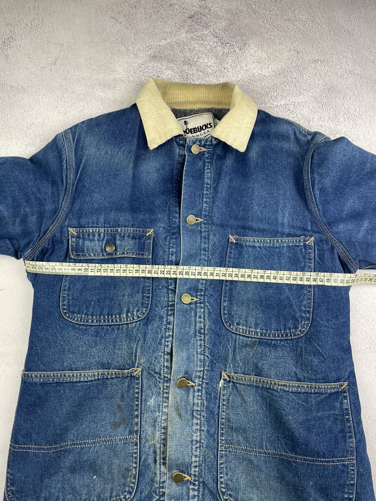 Sears Vintage 70s 80s Roebucks Denim Chore Jacket USA Corduroy Size US L / EU 52-54 / 3 - 19 Thumbnail