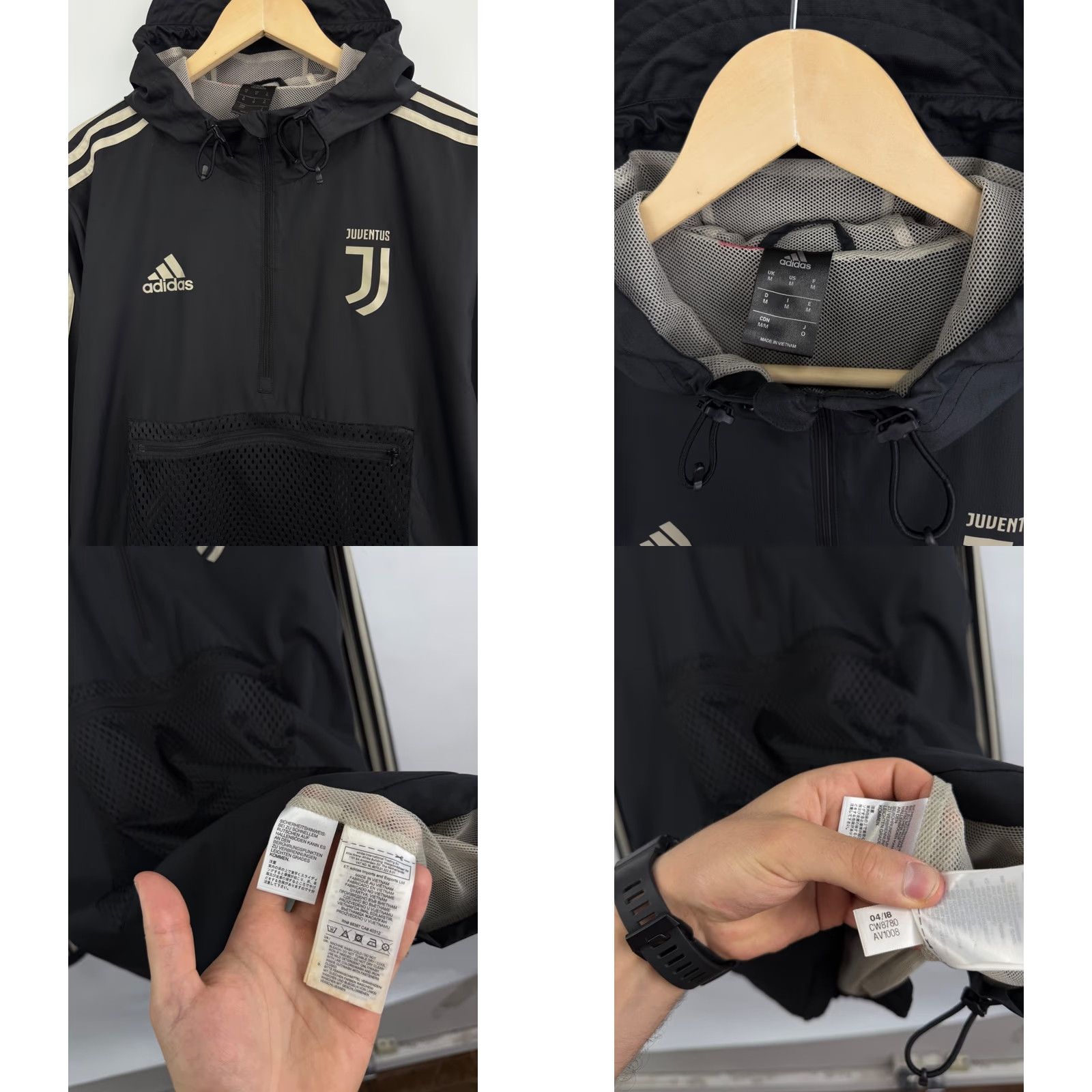 Adidas Nike Adidas Juventus Anorak Jacket Men's M Black Retro Y2K Blokecore Size US M / EU 48-50 / 2 - 8 Thumbnail