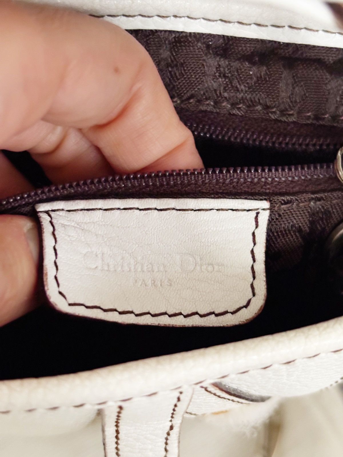 Dior Vintage Dior Saddle off white leather bag John Galliano era Size ONE SIZE - 8 Thumbnail