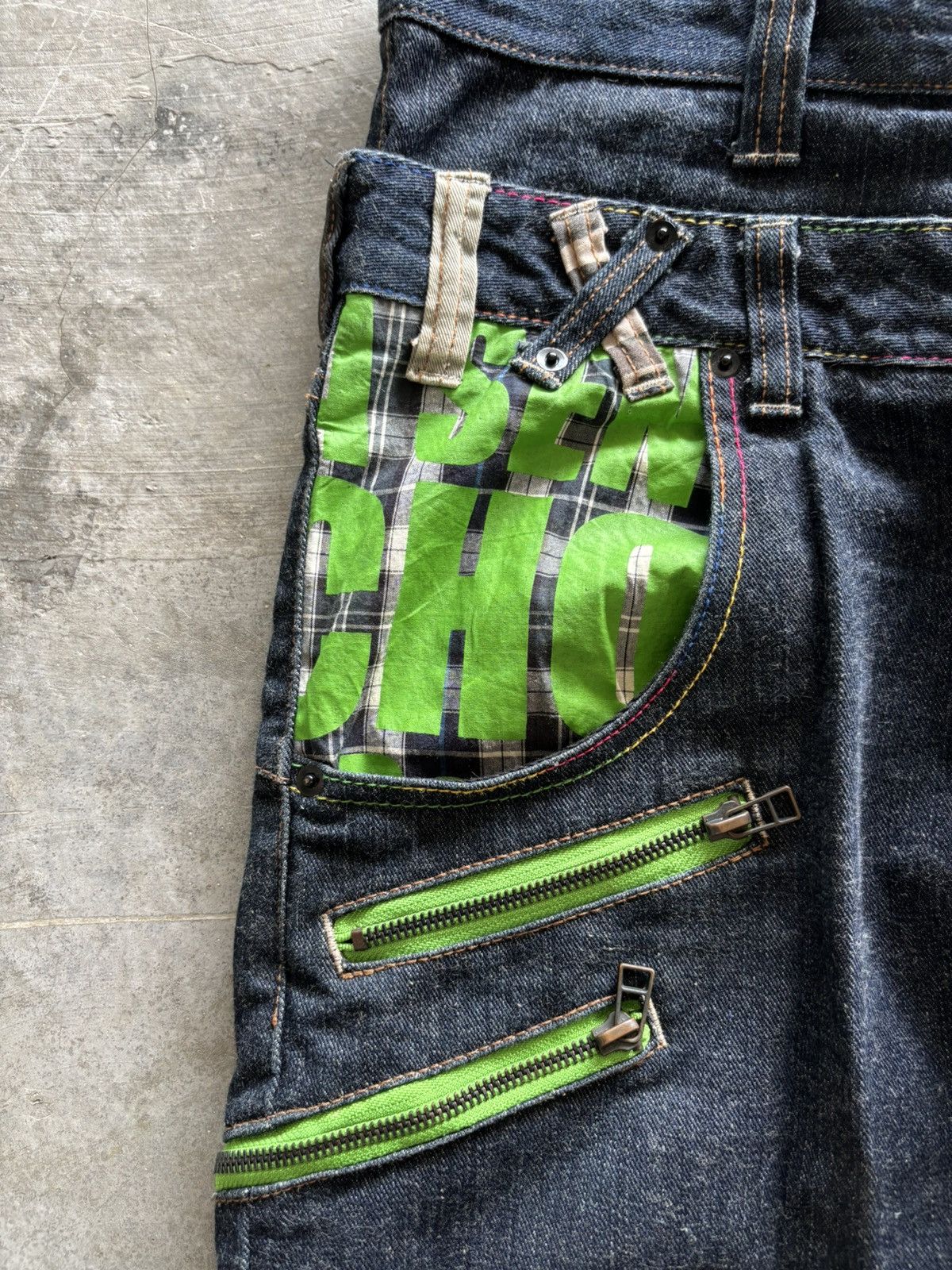 If Six Was Nine TWIST CURVE DOUBLE WAIST DOMINATE PUNK GOTH ZIPPER Size US 35 - 8 Thumbnail