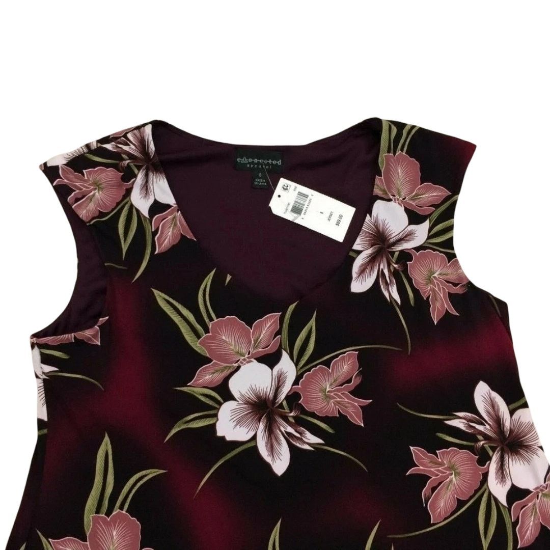Macys NWT Connected Apparel Pull-on Jersey Floral A-line Dress 8 Size M / US 6-8 / IT 42-44 - 5 Thumbnail