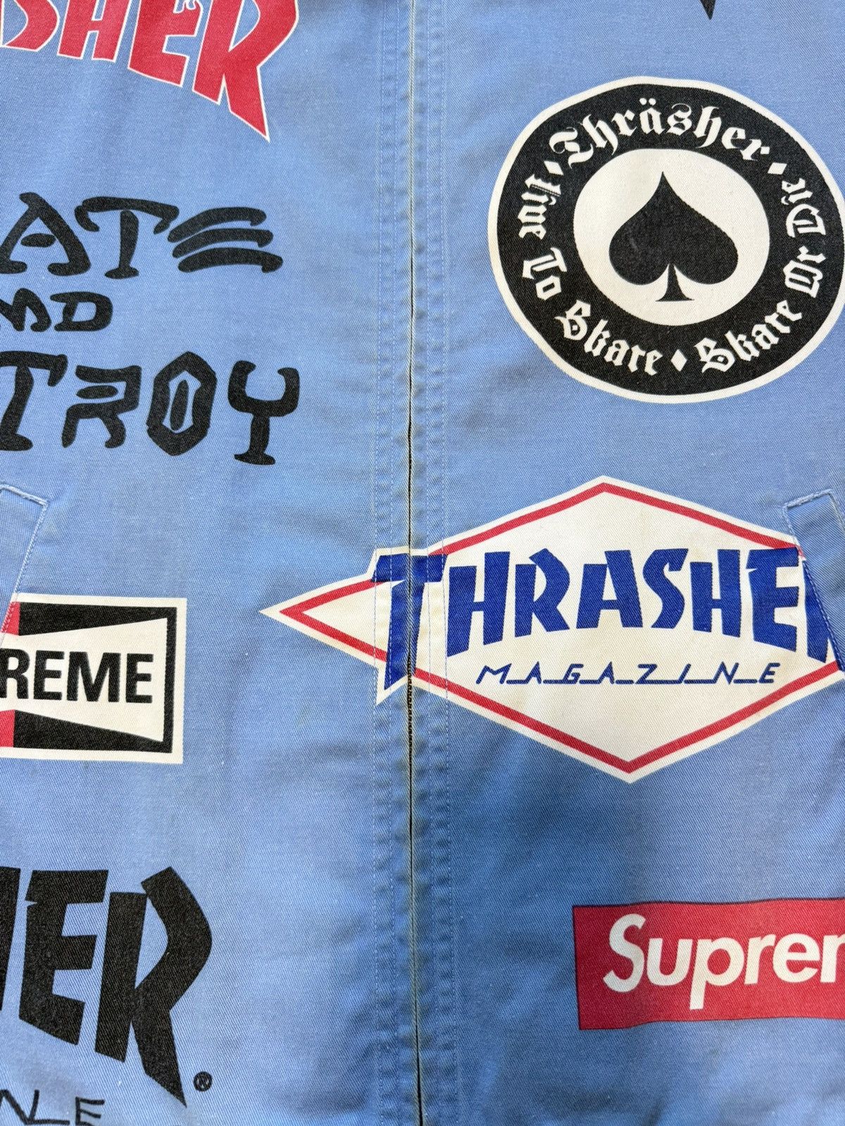 Supreme × Thrasher SS2016 Supreme Thrasher Work Zip Up Jacket Blue Size US L / EU 52-54 / 3 - 5 Thumbnail