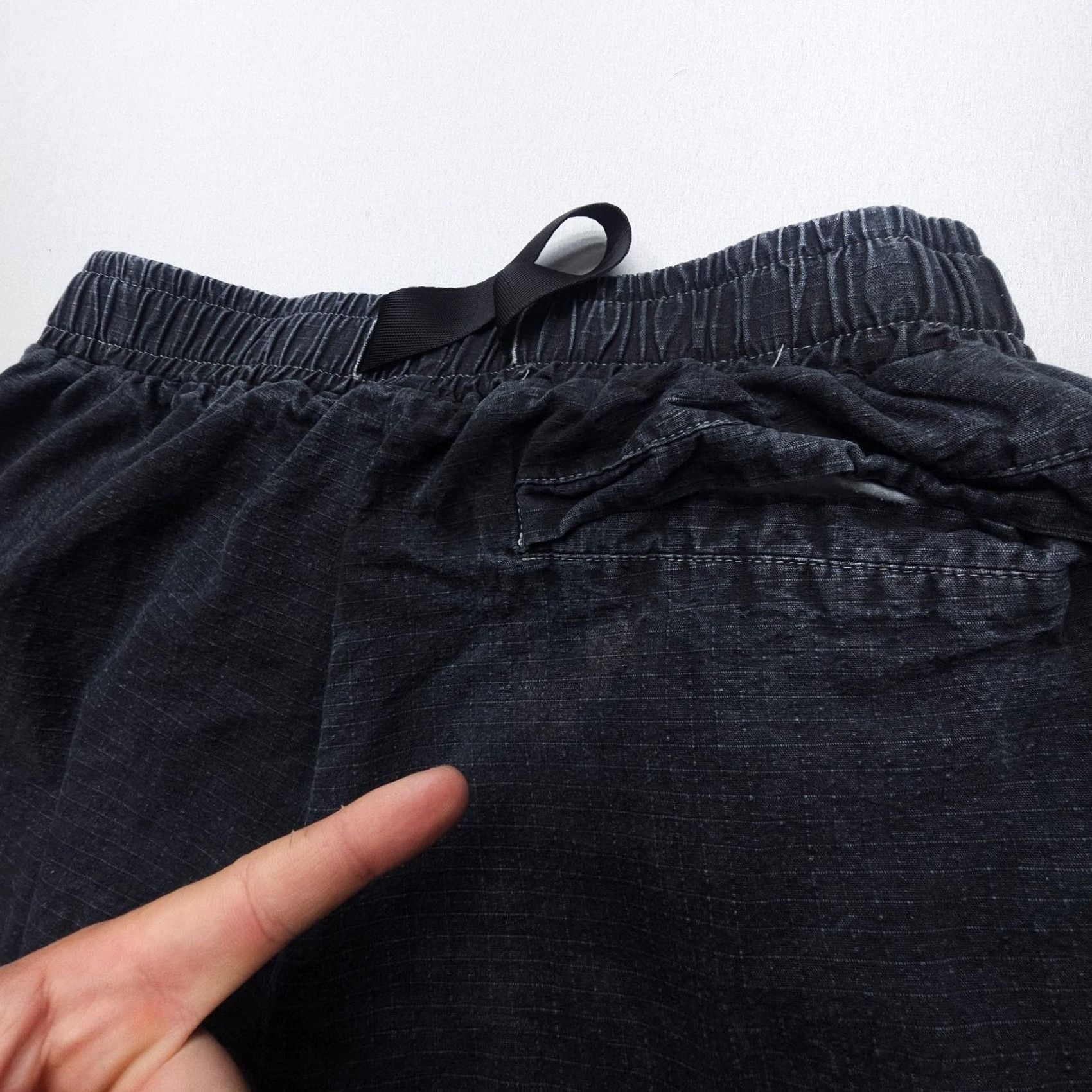 Vintage Krooked Pants Belted Elastic Waist Mens Small Chino Straight Black Cotton Mid Rise Regular 26in Inseam USA Logo Size US 29 - 5 Thumbnail