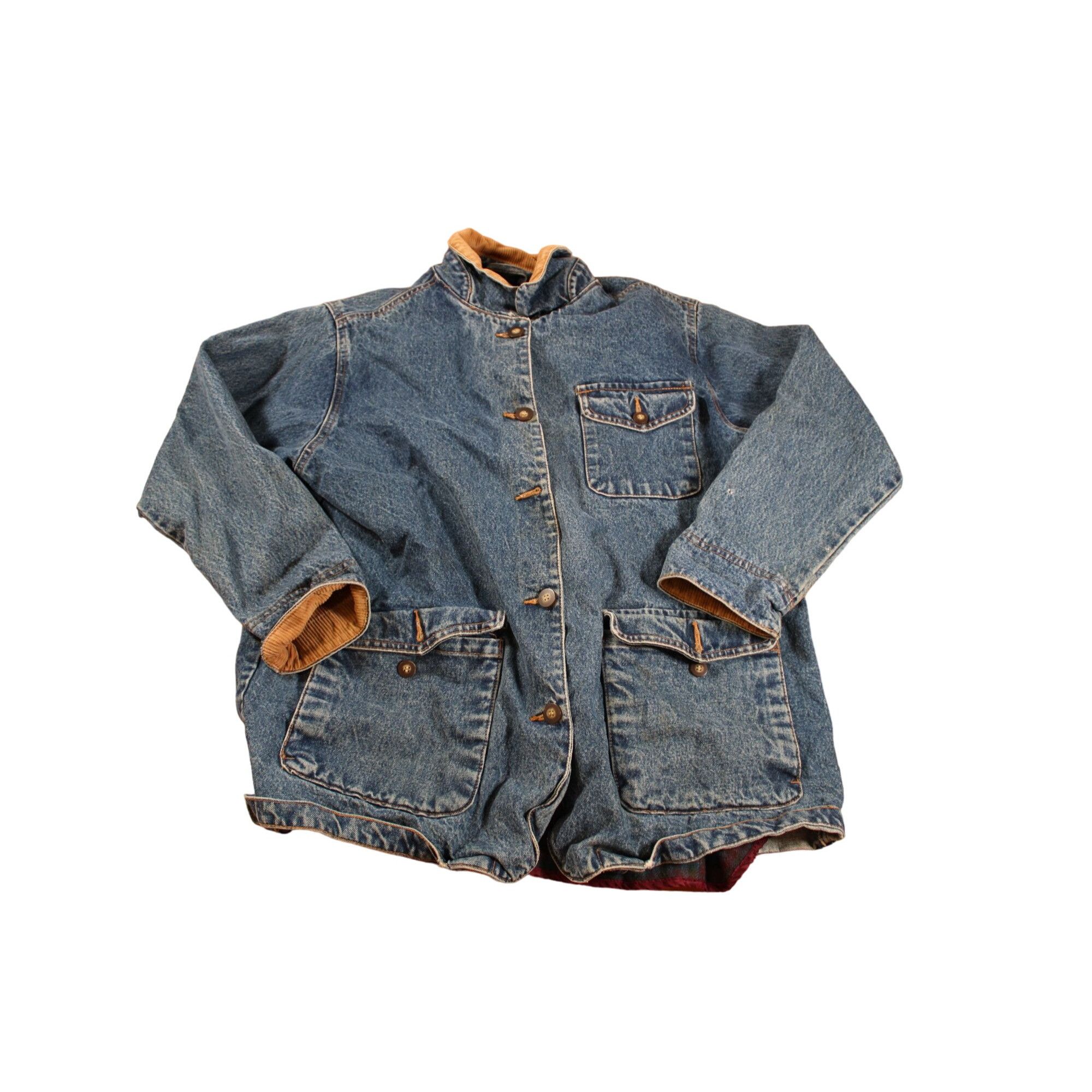 Jean femme vintage Eddie Bauer bleu denim coton taille haute maman