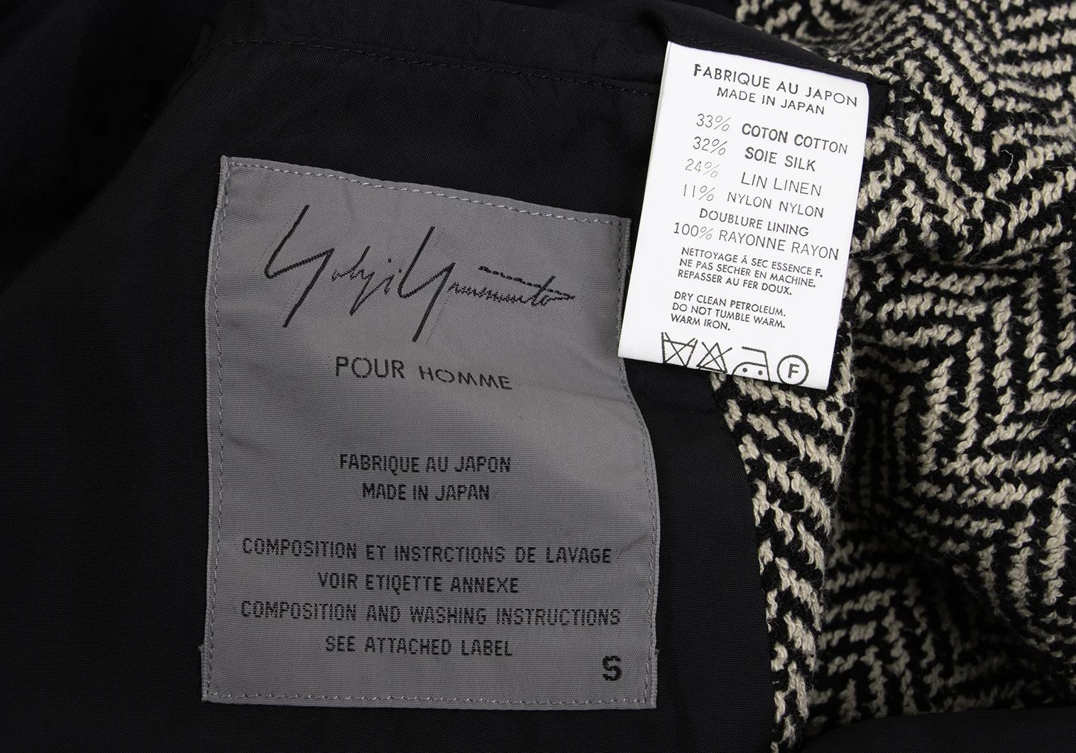 Yohji Yamamoto Yohji Yamamoto Houndstooth T Jacket Black Beige Size US S / EU 44-46 / 1 - 17 Thumbnail