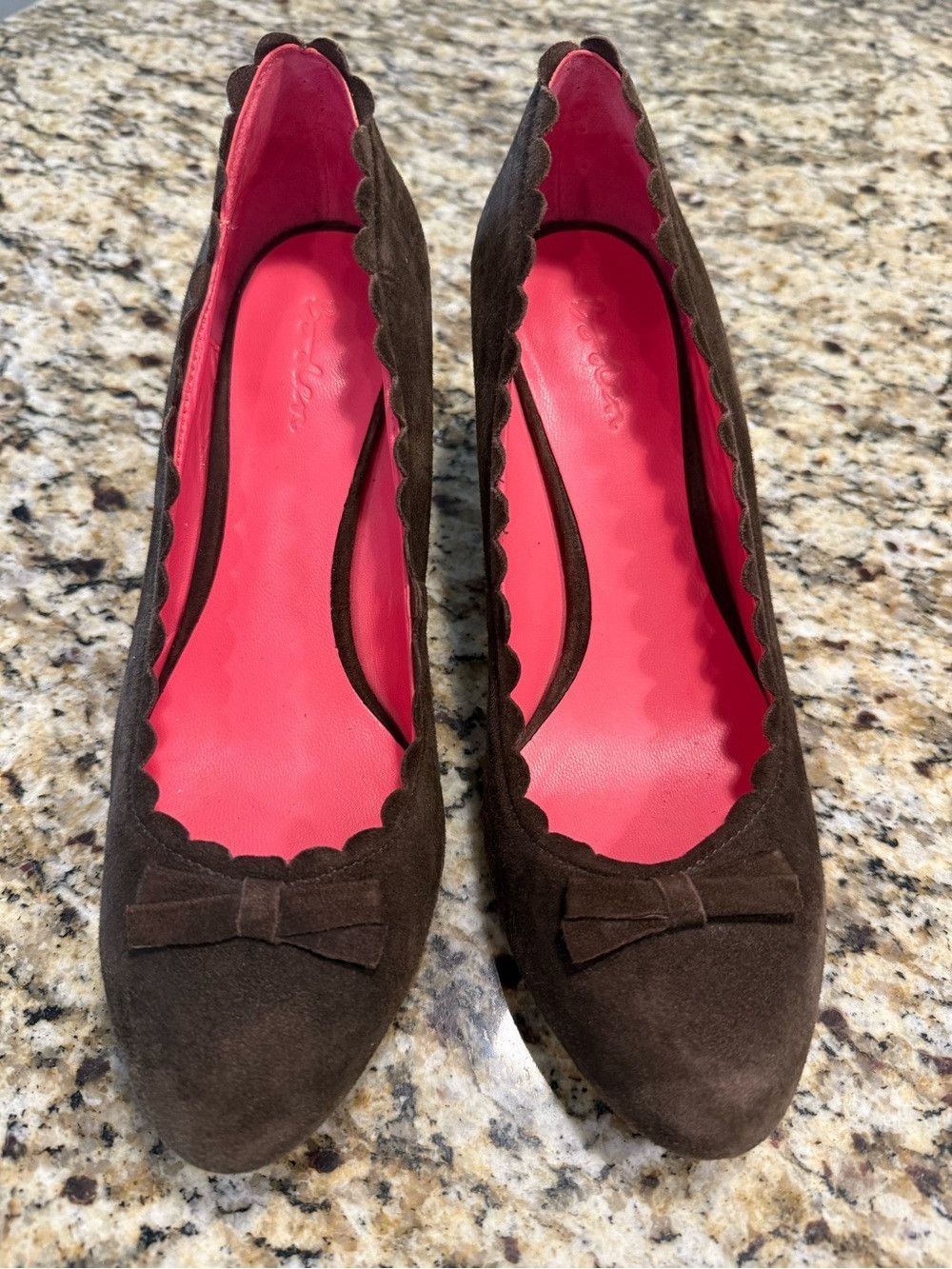 Boden Boden brown suede leather scallop trim heels rockabilly 39 Size US 7.5 / IT 37.5 - 1 Thumbnail