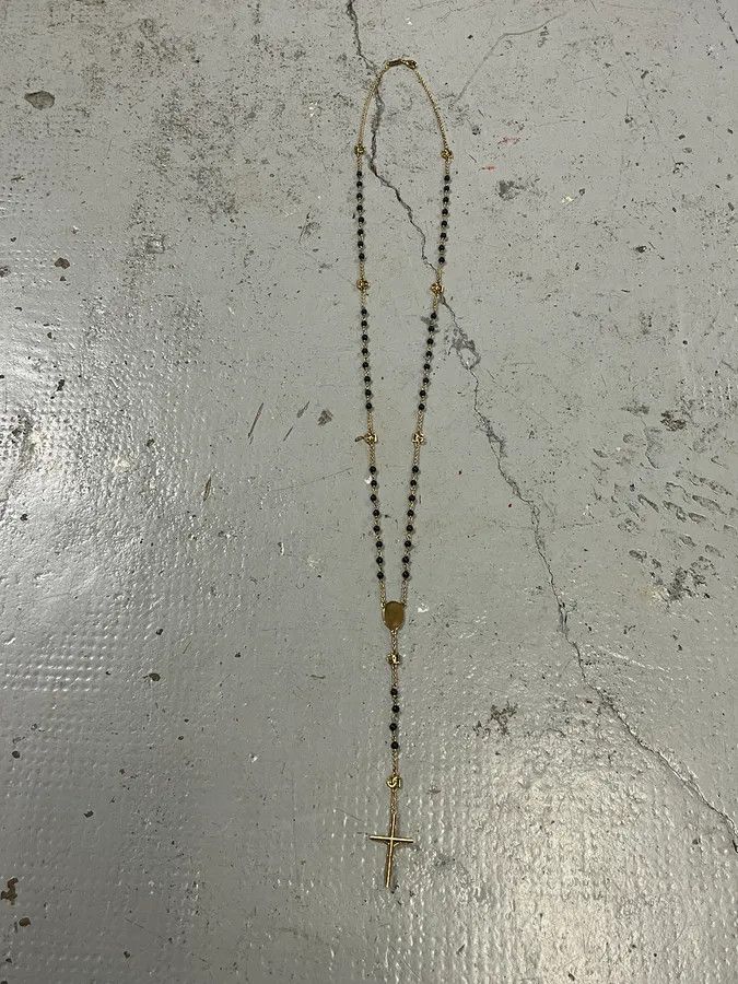 Dolce & Gabbana Dolce & Gabbana Cross Black & Gold Rosary Necklace Size ONE SIZE - 7 Thumbnail