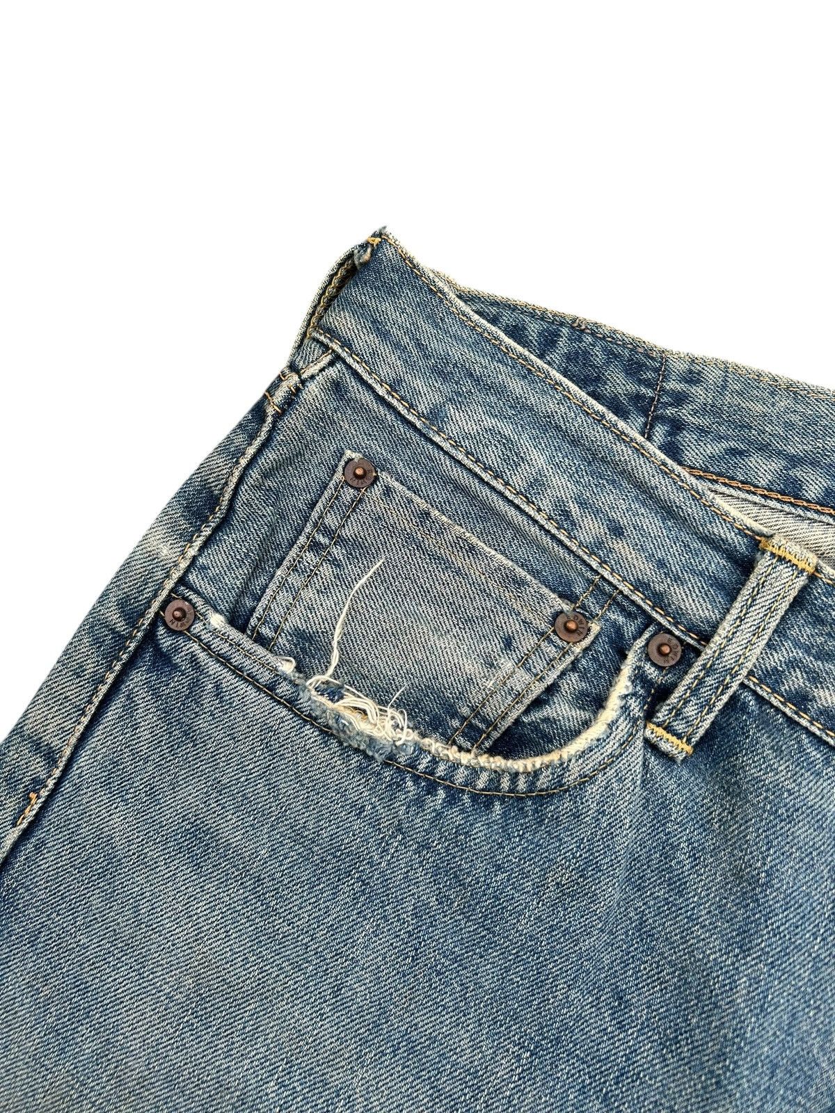 Kapital Thrashed Vintage Edwin 505x Selvedge Dirty Patina Denim Jean Size US 30 / EU 46 - 9 Thumbnail