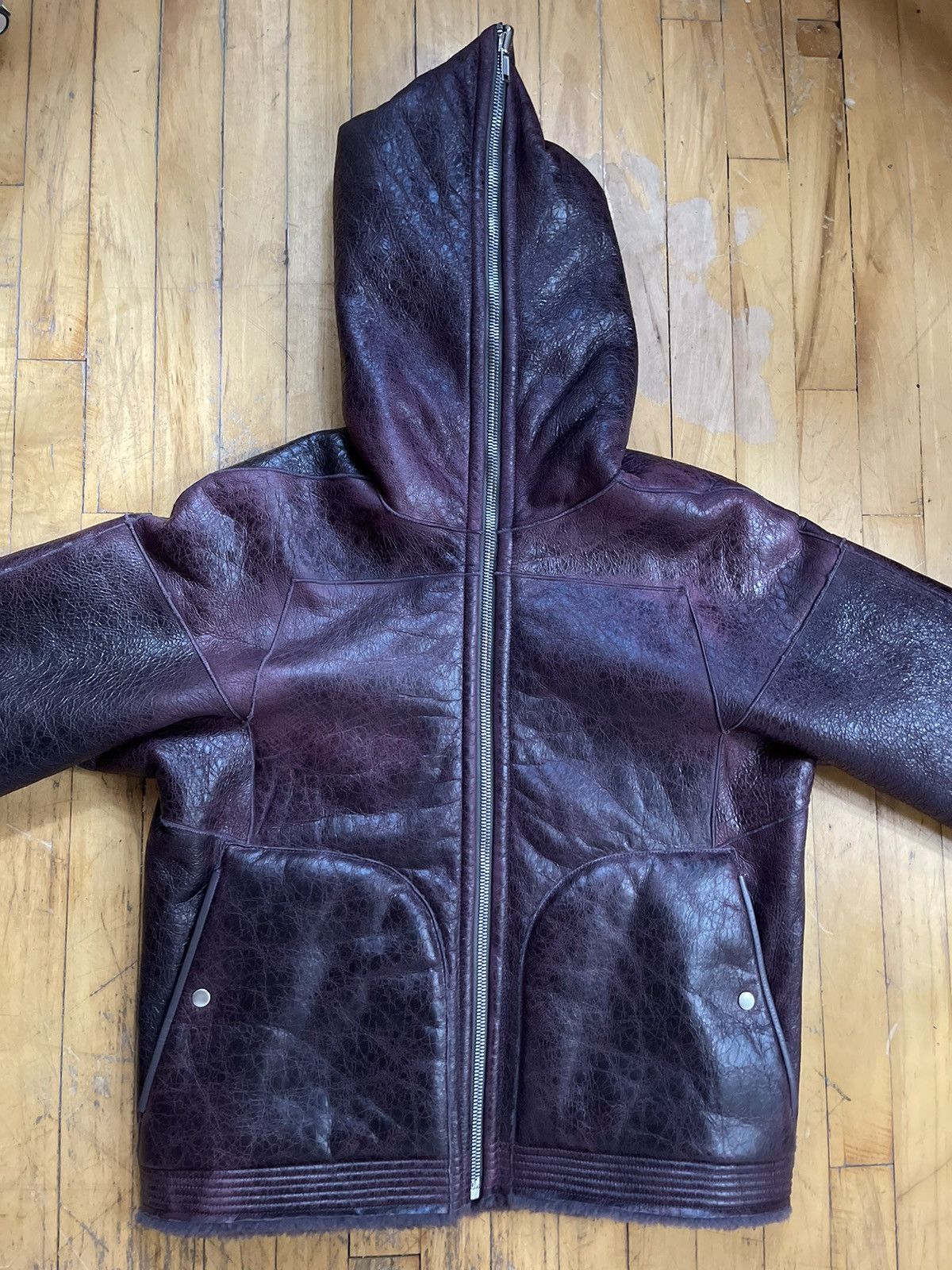Rick Owens FW23 Luxor Reversible Shearling Sealed Jacket Amethyst Size US M / EU 48-50 / 2 - 5 Thumbnail