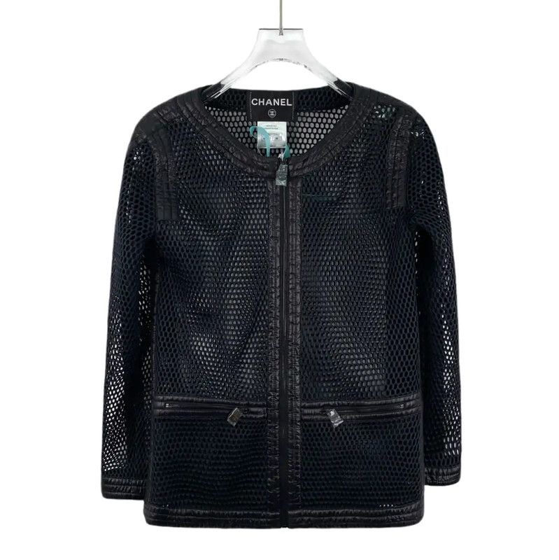Chanel Chanel Black Mesh Women's Jacket 0089 Size XS / US 0-2 / IT 36-38 - 1 Thumbnail