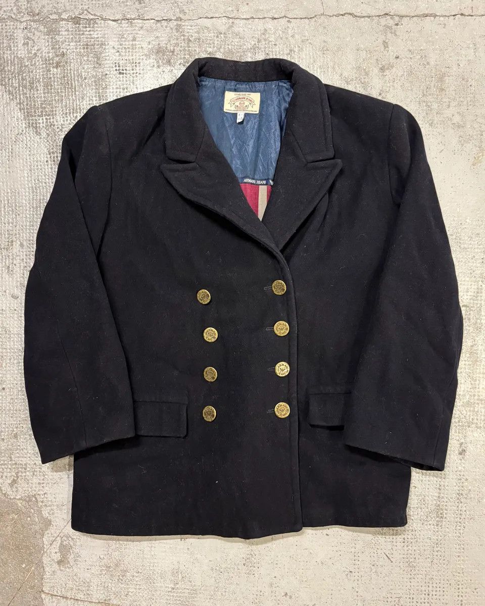 Armani 1990s Armani Navy Wool Caban Officer Jacket Size US S / EU 44-46 / 1 - 3 Thumbnail